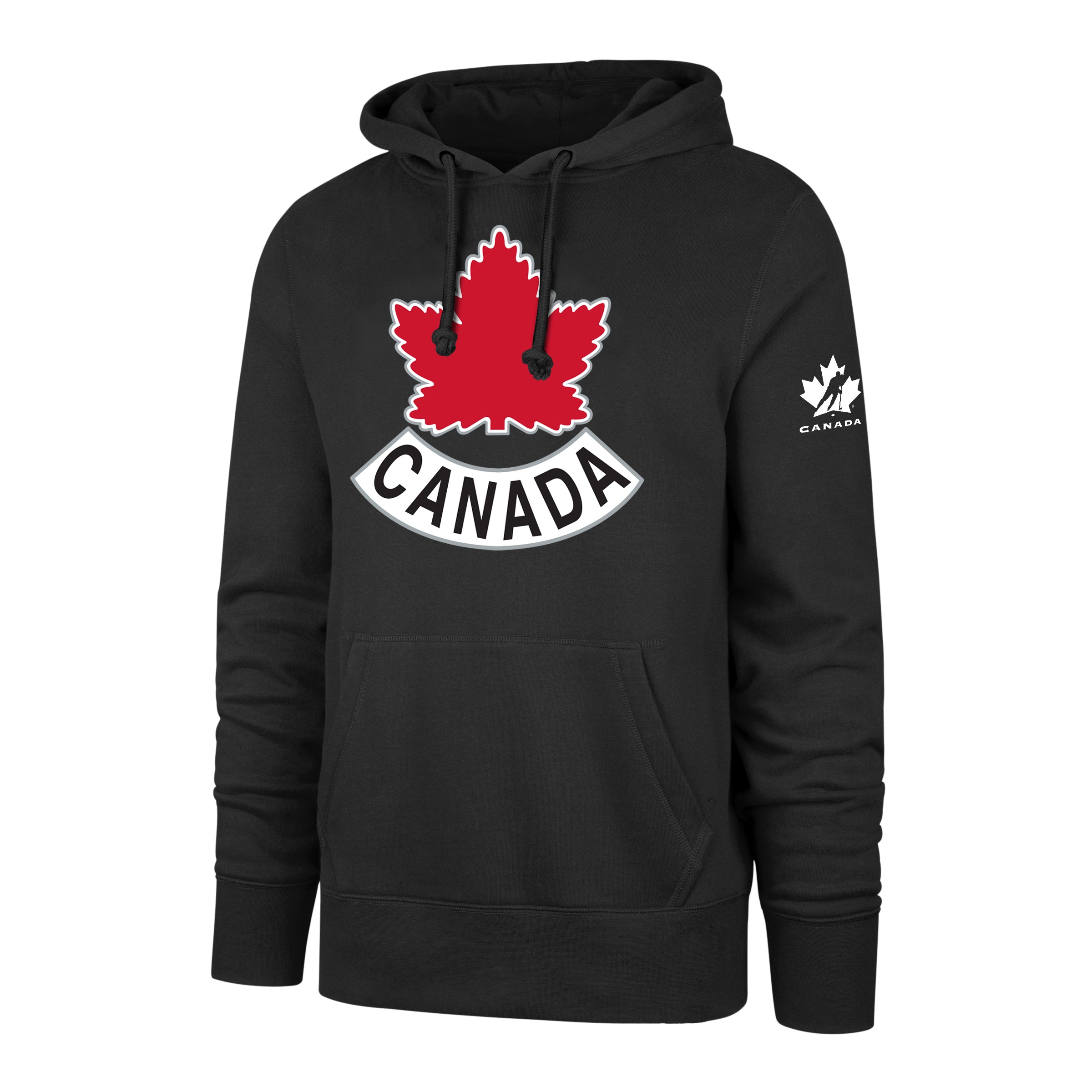 Sweat à capuche noir pour homme Hockey Canada IIHF 47 Brand 2002 avec logo imprimé