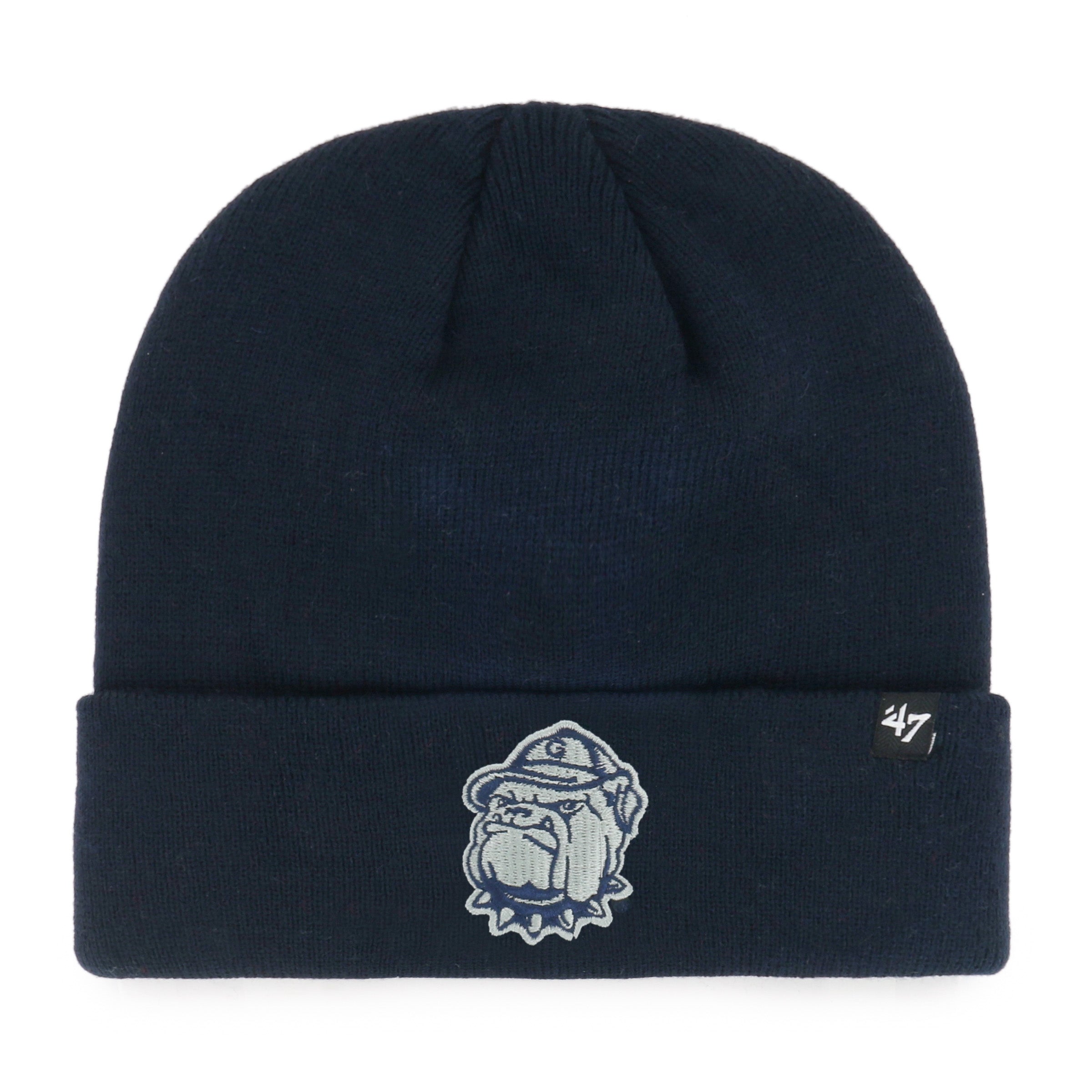 Bonnet en tricot à revers surélevé bleu marine pour homme Georgetown Hoyas NCAA 47 Brand