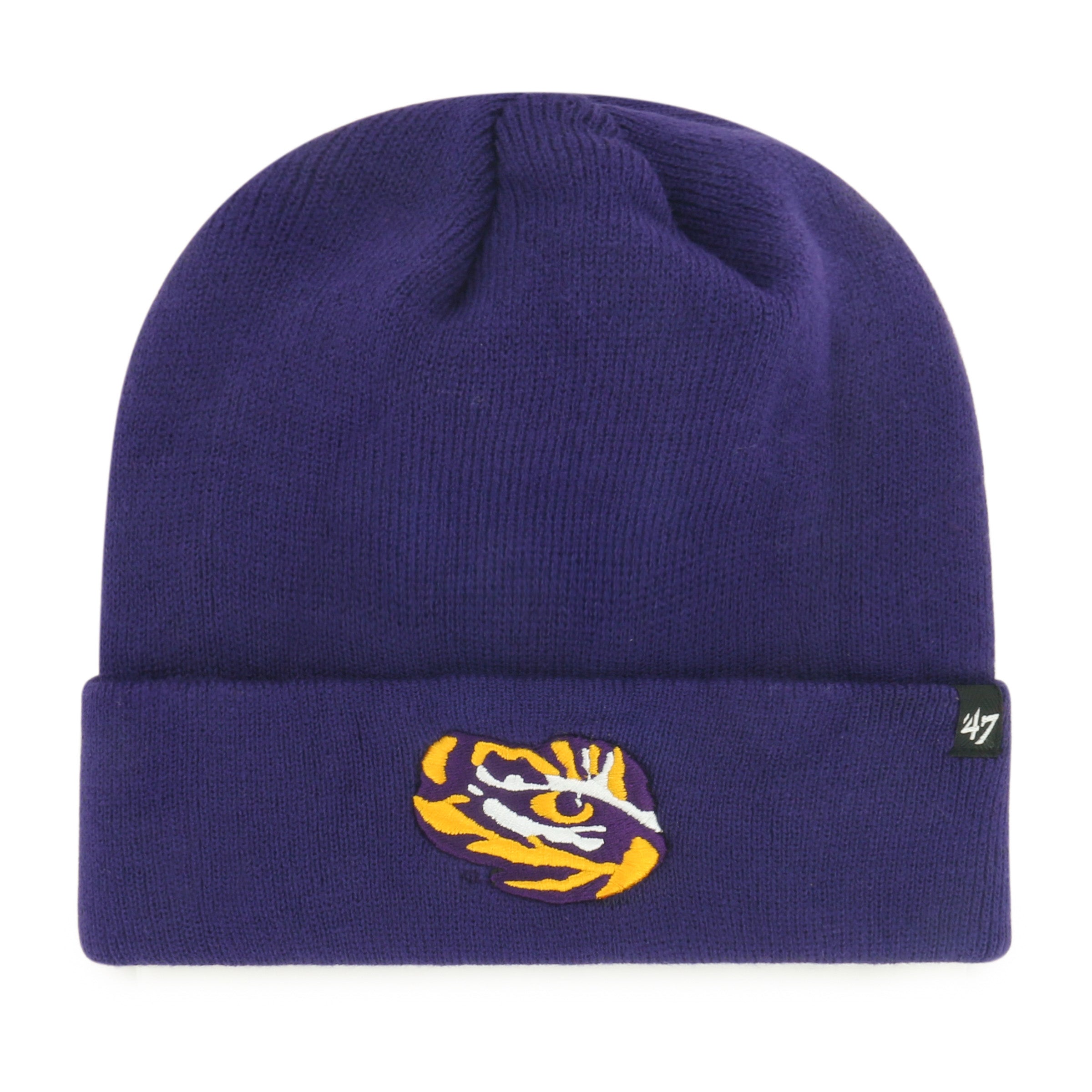 Bonnet en tricot violet à revers surélevé pour homme Louisiana State Tigers NCAA 47 Brand