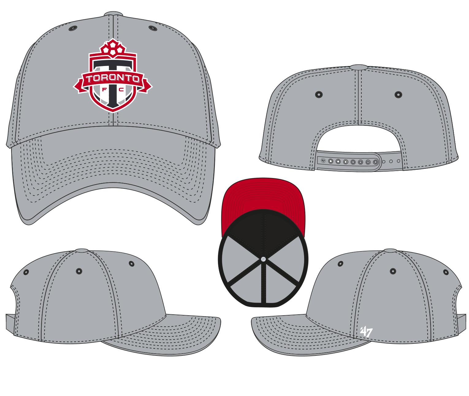 Toronto FC MLS 47 Brand Men's Grey MVP Ballpark Snapback Hat
