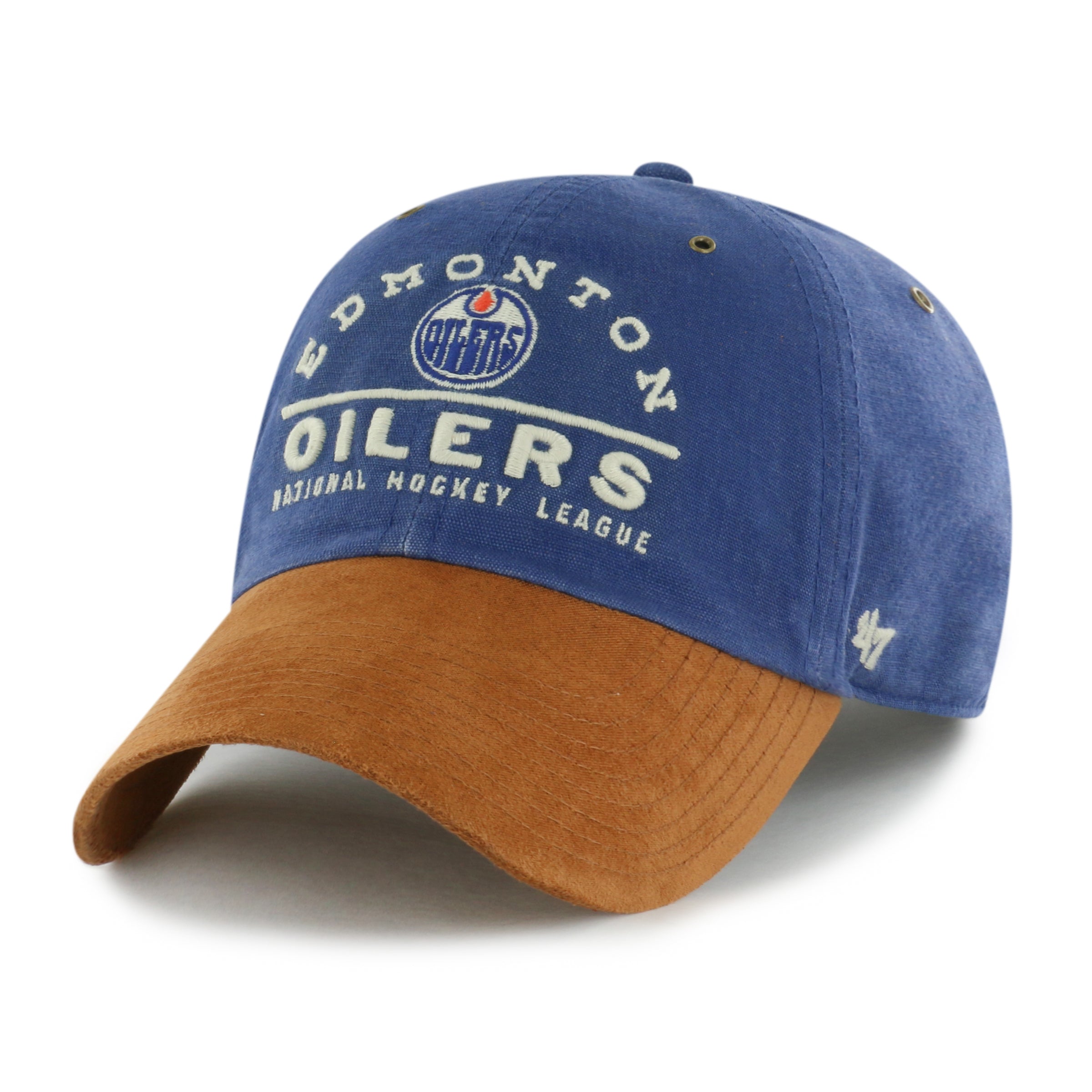 Edmonton Oilers NHL 47 Brand Men's Navy Windham Suede Clean Up Adjustable Hat