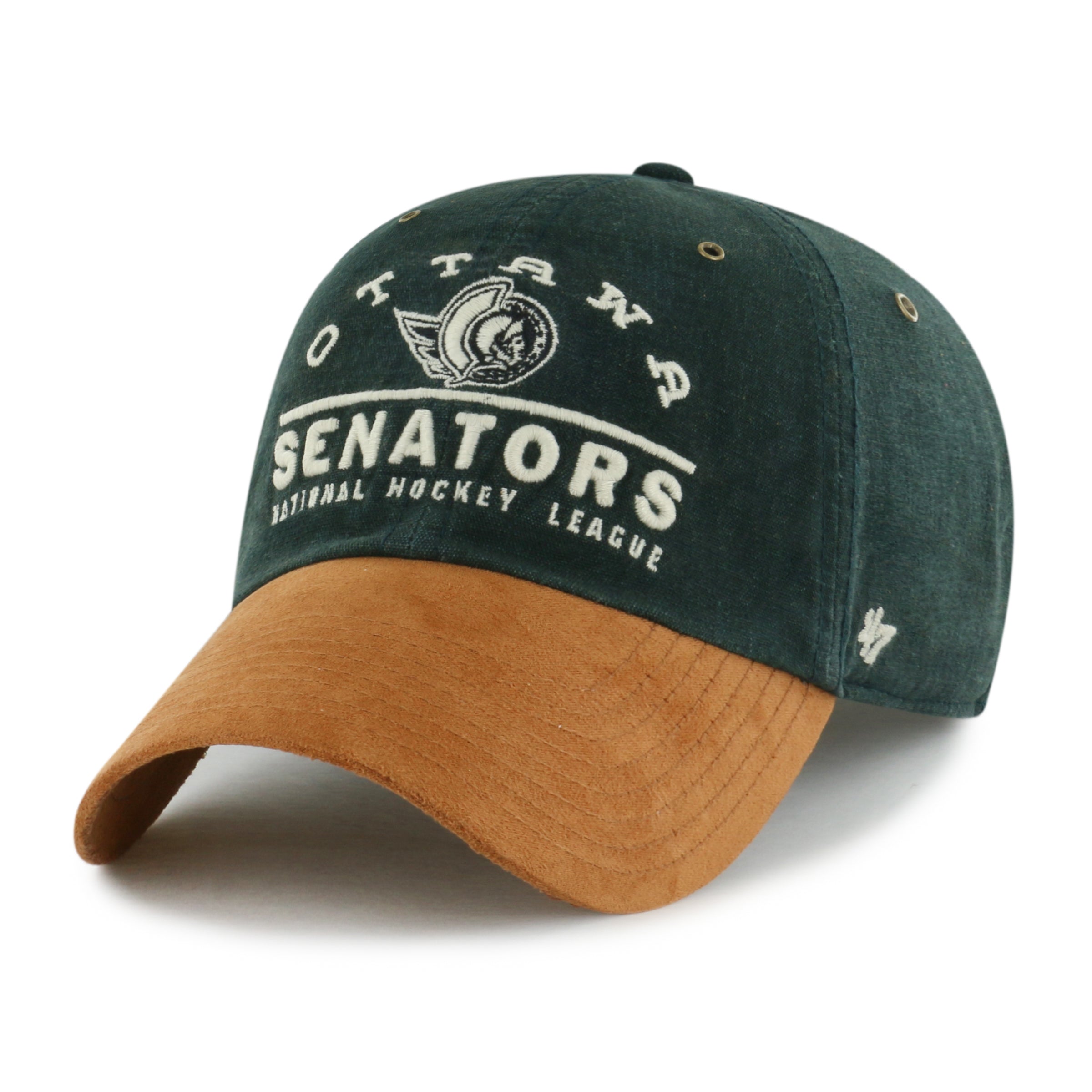 Chapeau ajustable vert Windham en daim pour homme des Sénateurs d'Ottawa (NHL) de la marque 47 Brand
