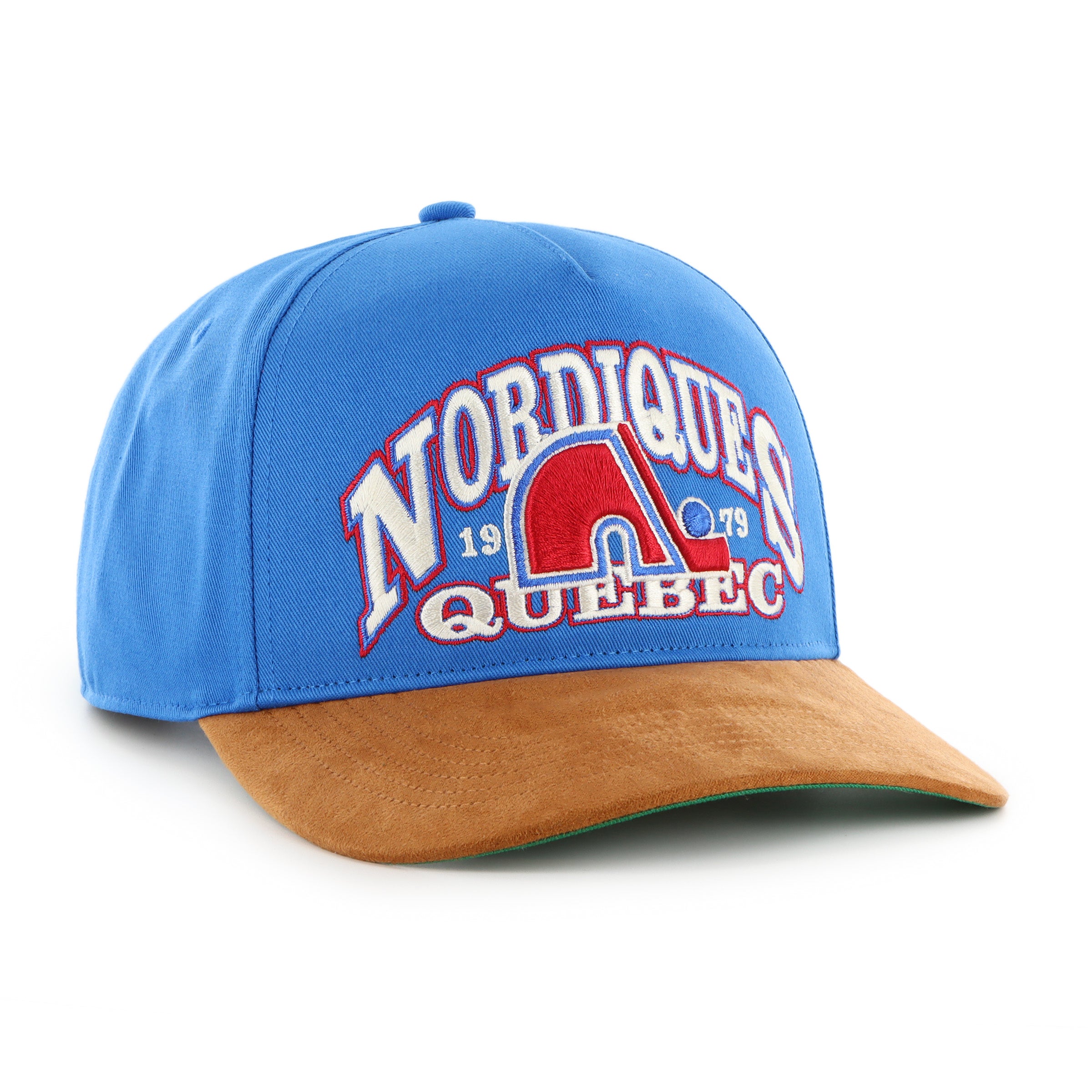 Quebec Nordiques NHL 47 Brand Men's Royal Break Wood Suede Hitch Snapback Hat