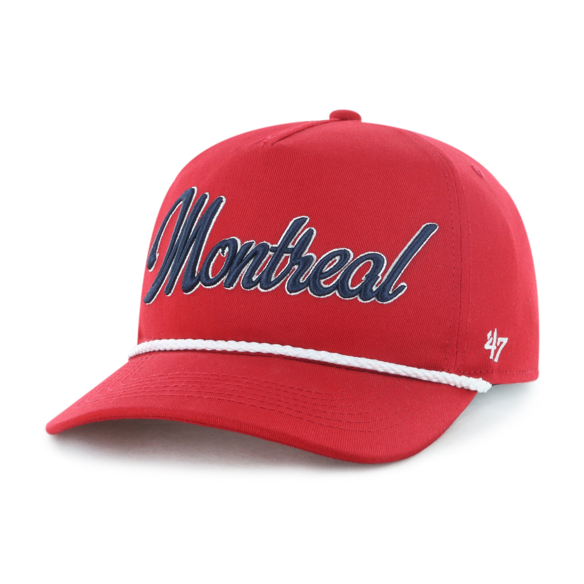 Montreal Canadiens NHL 47 Brand Men's Red Overhead Rope Hitch Adjustable Hat