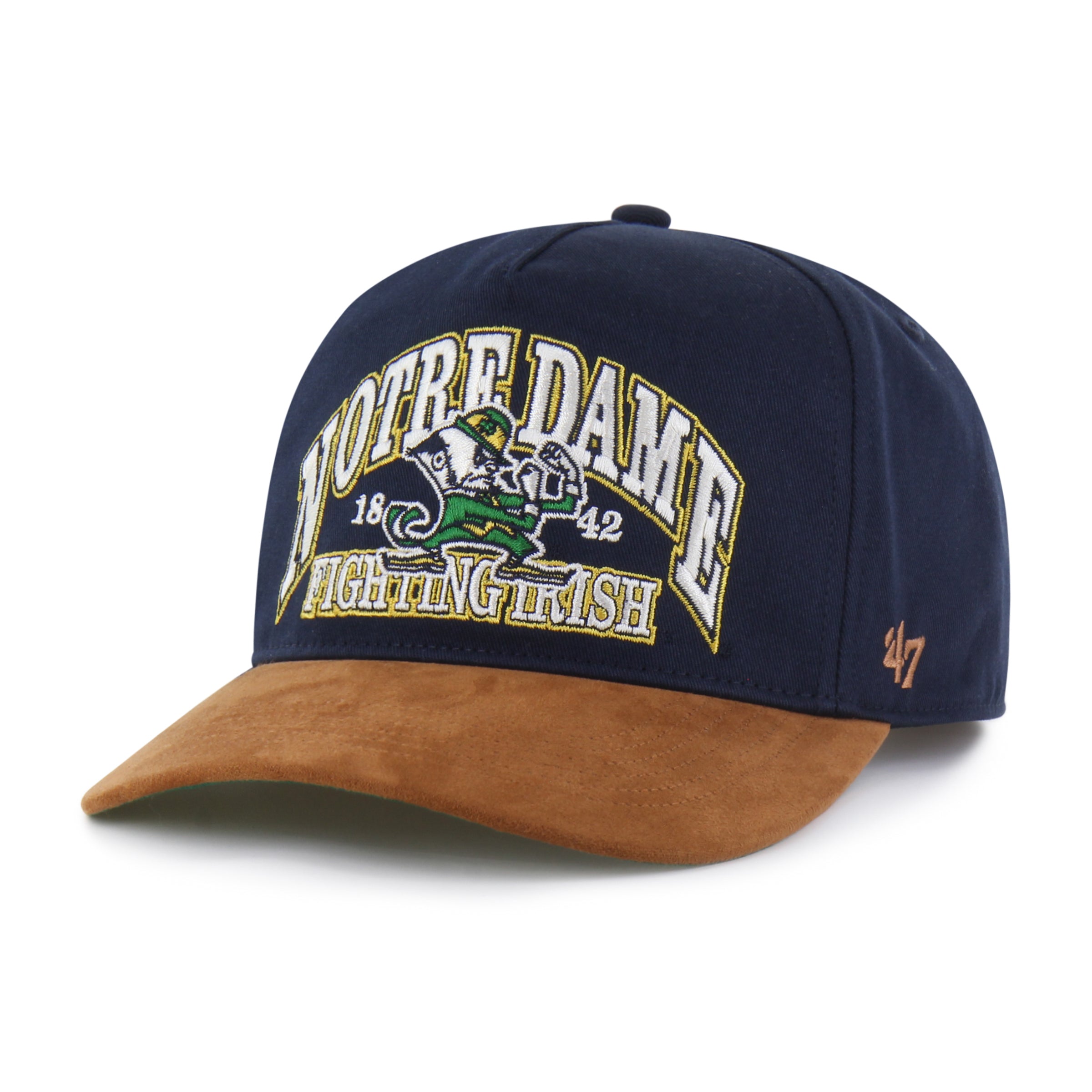 Casquette snapback en daim bleu marine Break Wood de la marque Notre Dame Fighting Irish NCAA pour homme