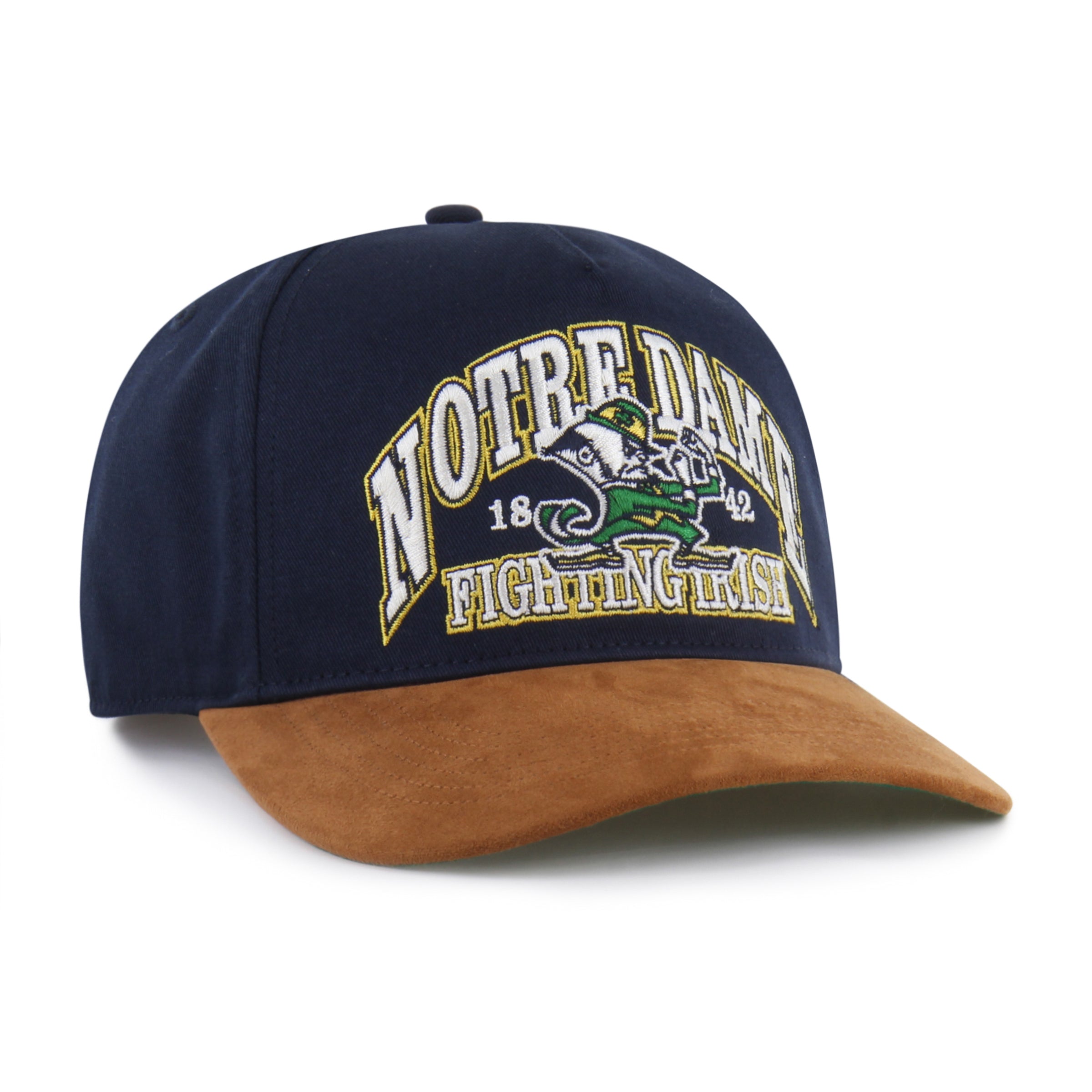 Casquette snapback en daim bleu marine Break Wood de la marque Notre Dame Fighting Irish NCAA pour homme