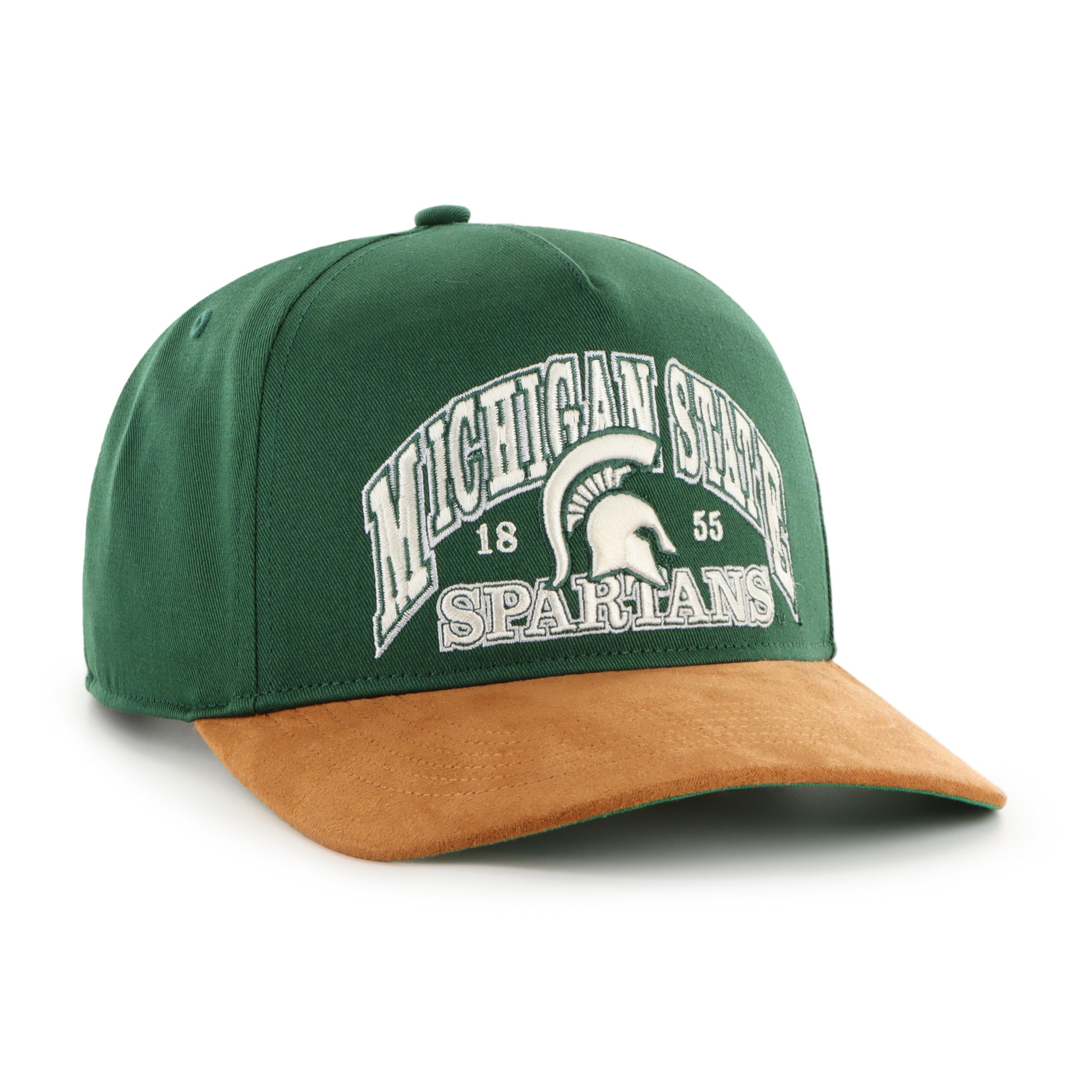 Casquette snapback en daim vert Break Wood des Spartans de l'Université d'État du Michigan (NCAA) de la marque 47 pour homme
