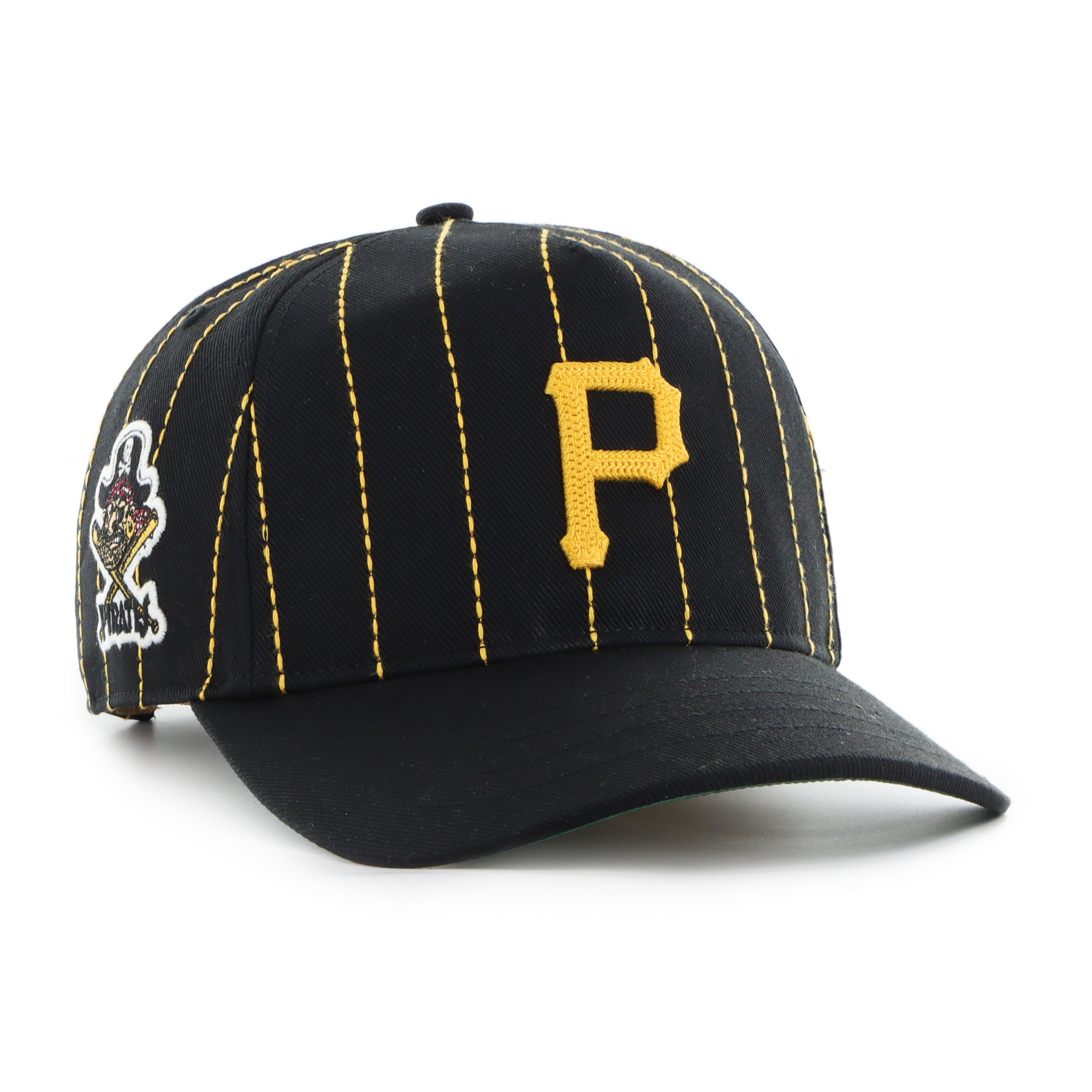 Pittsburgh Pirates MLB 47 Brand Men's Black Rawlings Pinstripe Hitch Adjustable Hat
