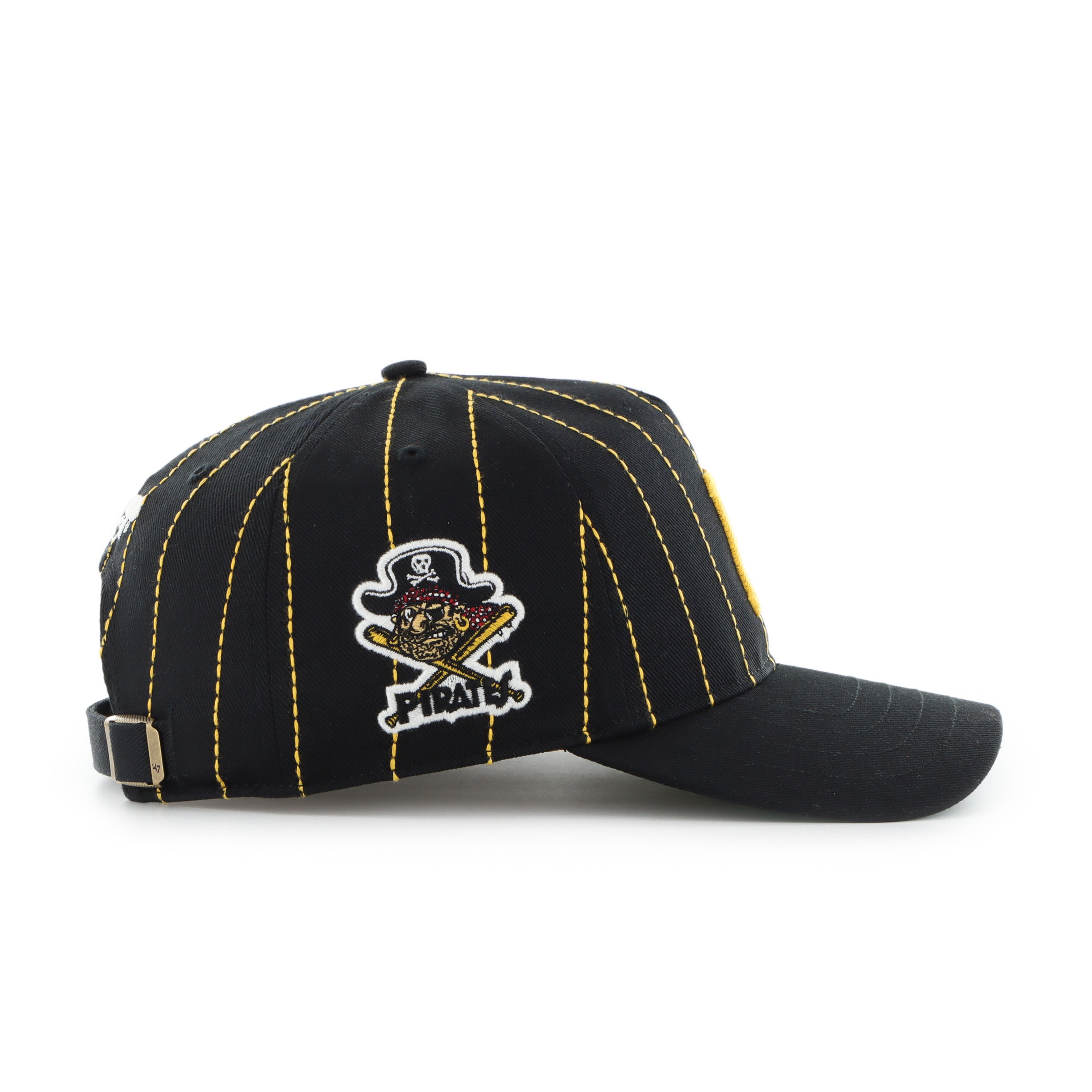 Pittsburgh Pirates MLB 47 Brand Men's Black Rawlings Pinstripe Hitch Adjustable Hat