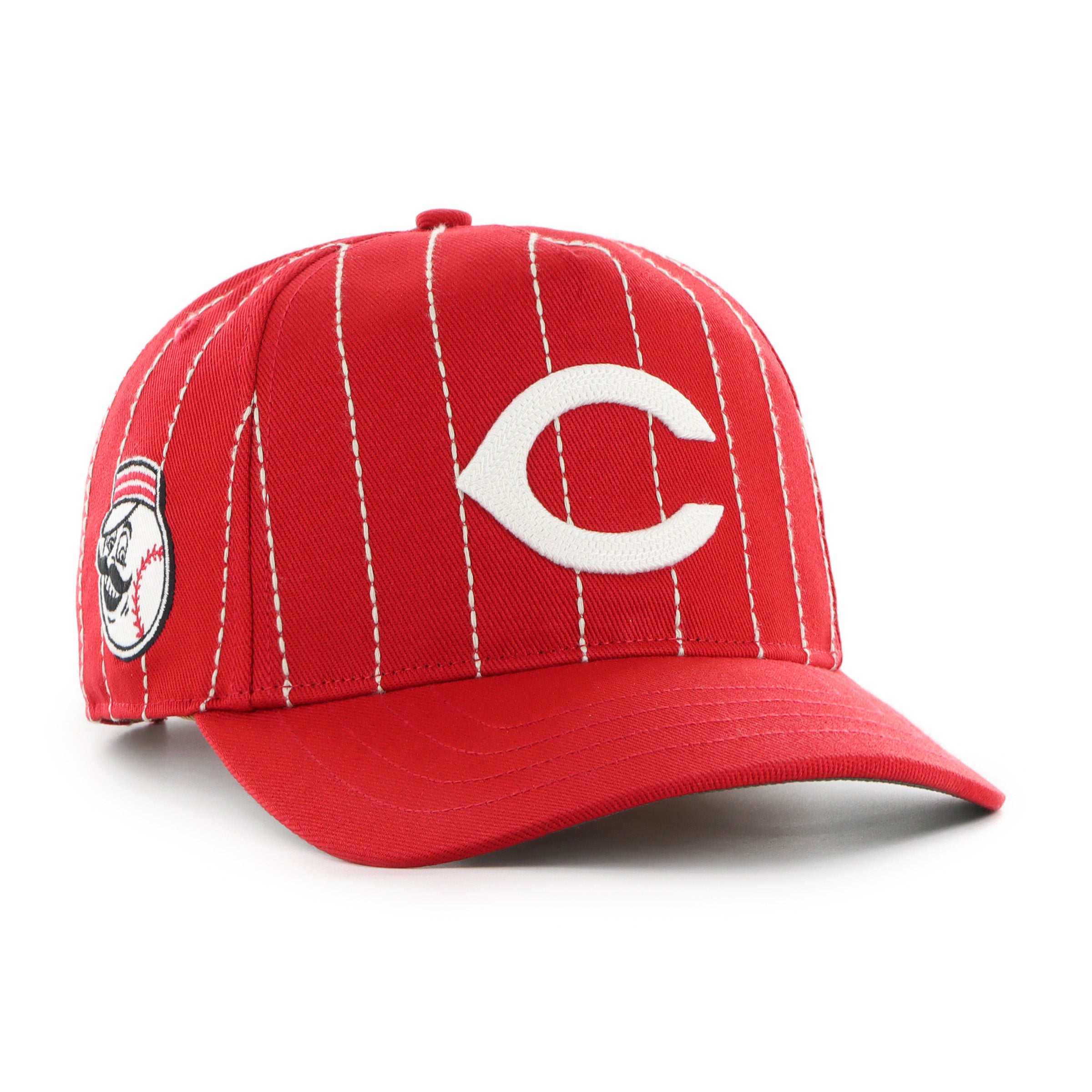 Cincinnati Reds MLB 47 Brand Men's Red Rawlings Pinstripe Hitch Adjustable Hat