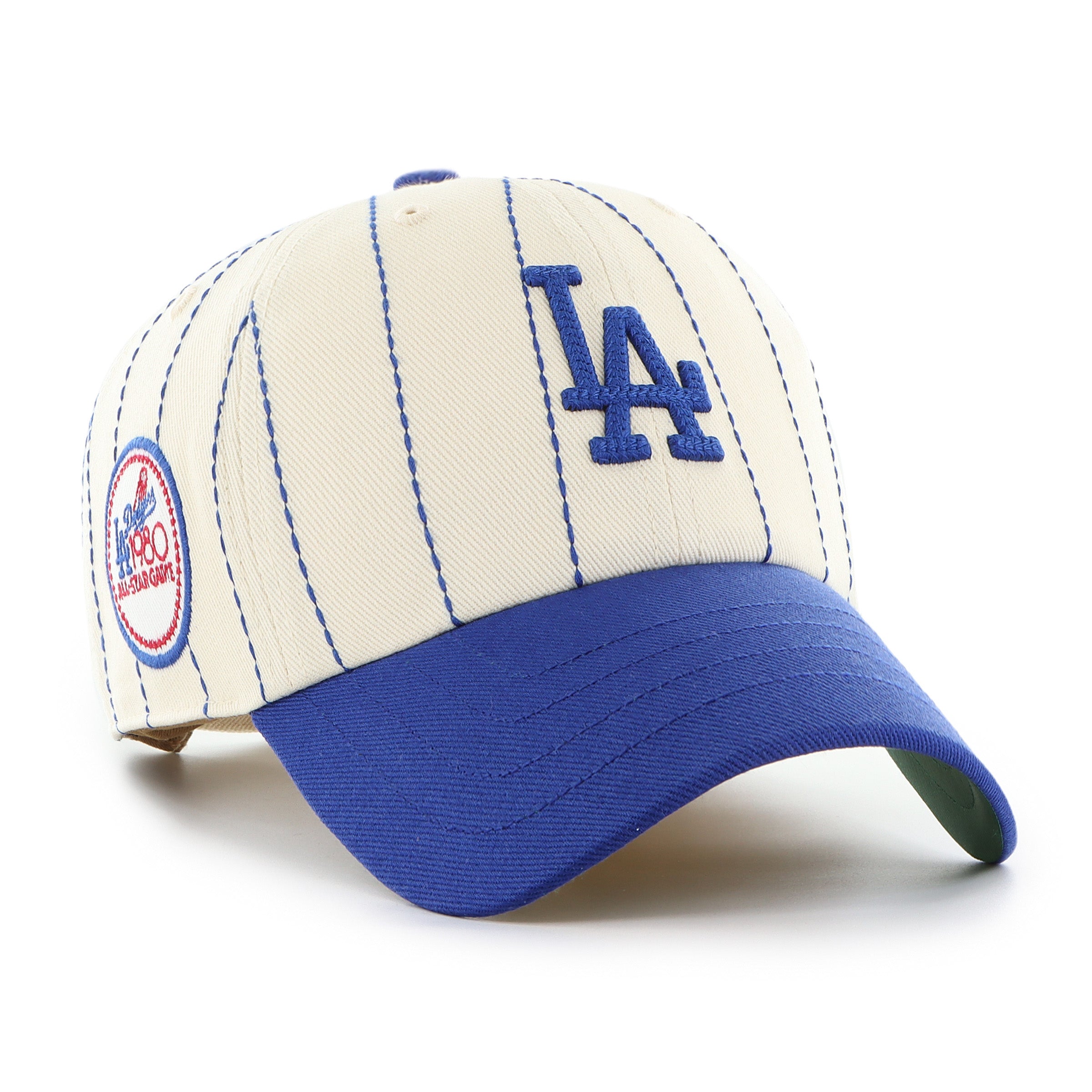 Los Angeles Dodgers MLB 47 Brand Men's Beige Rawlings Pinstripe Clean Up Adjustable Hat