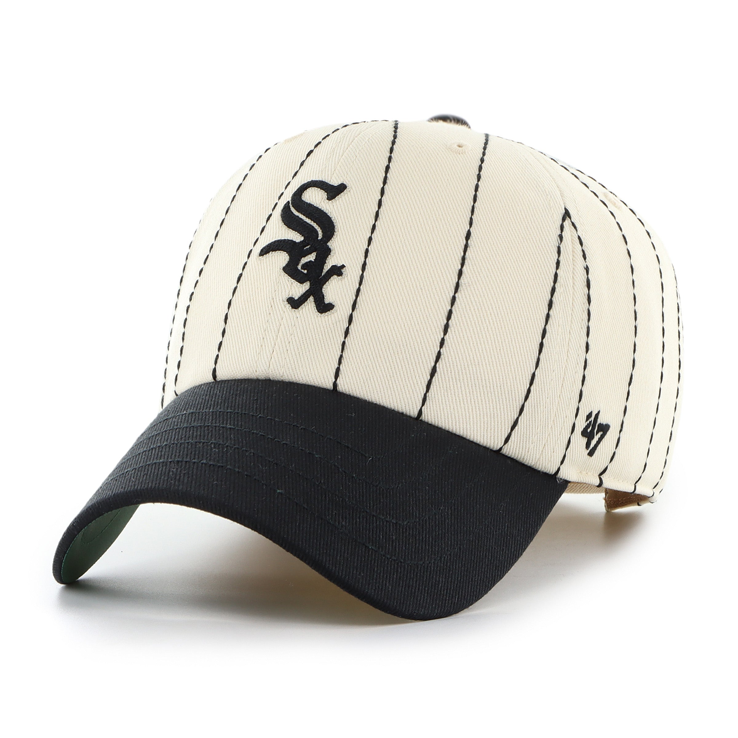 Chicago White Sox MLB 47 Brand Men's Beige Rawlings Pinstripe Clean Up Adjustable Hat