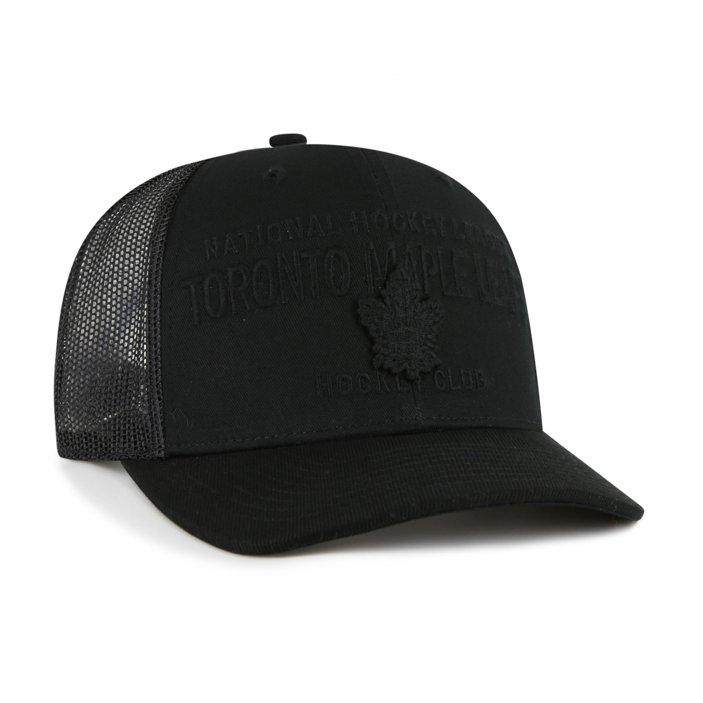 Toronto Maple Leafs NHL 47 Brand Men's Black Contemporary Trucker Snapback Hat