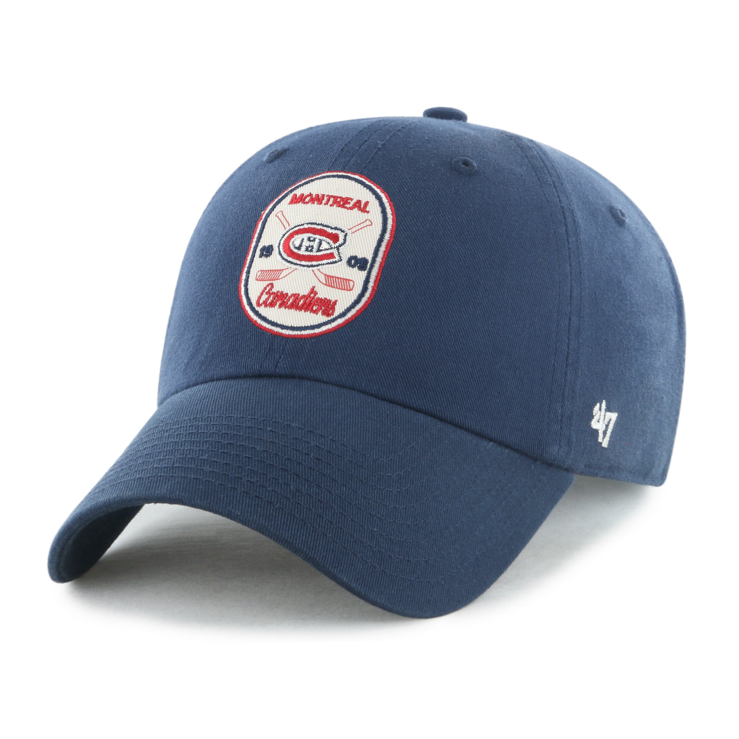 Montreal Canadiens NHL 47 Brand Men's Navy Crosspatch Clean Up Adjustable Hat