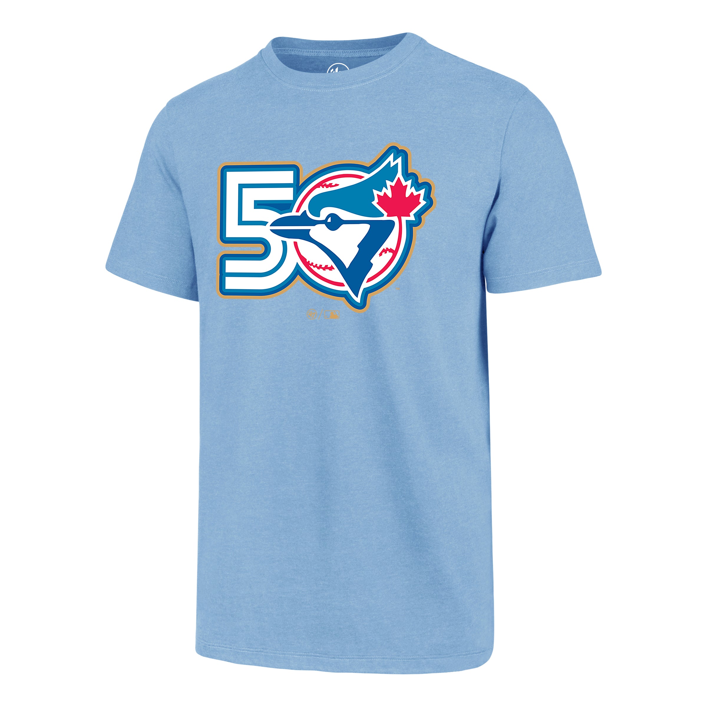 T-shirt bleu clair 50e saison MLB 47 Brand pour homme des Blue Jays de Toronto
