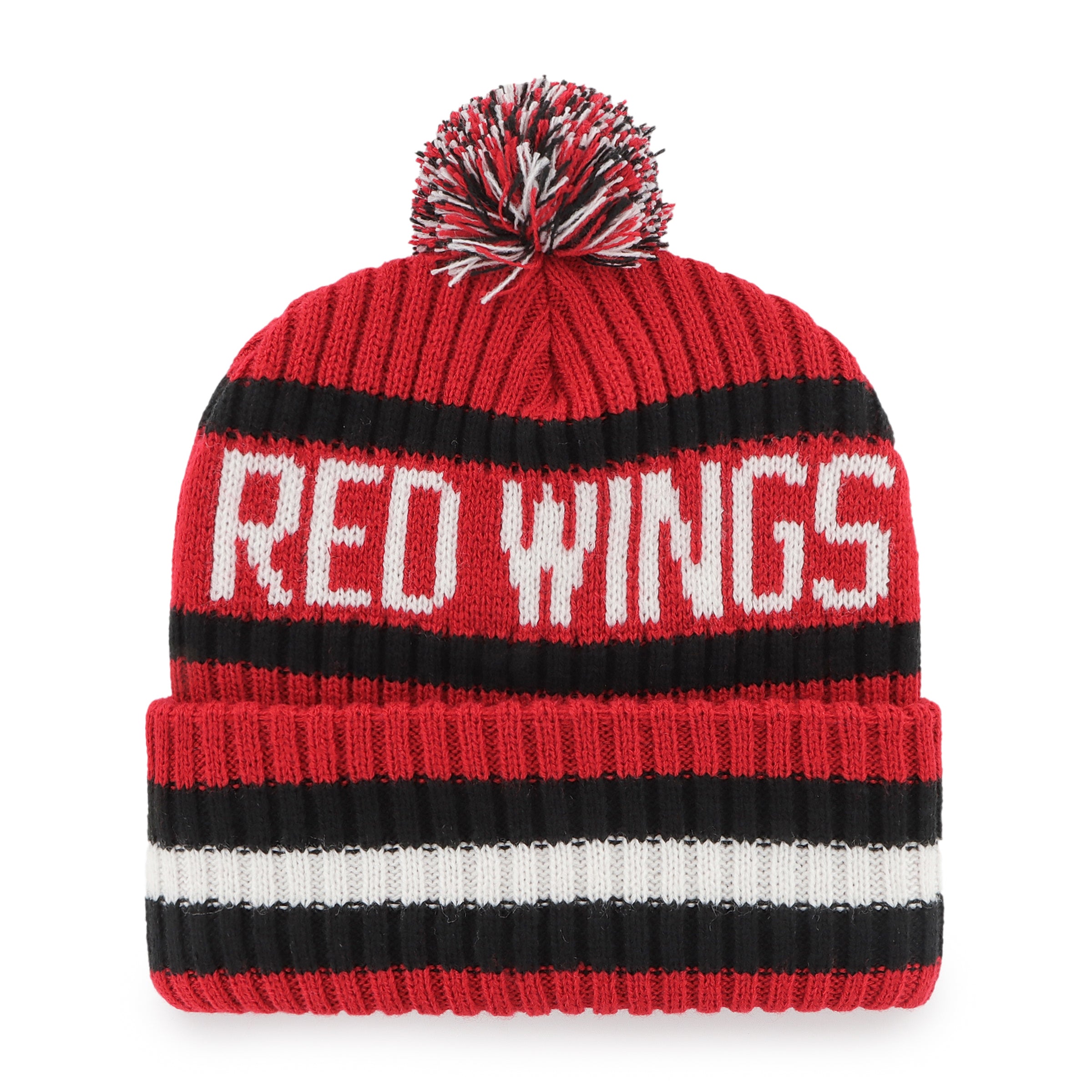 Detroit Red Wings NHL 47 Brand Men's Red Bering Cuff Pom Knit