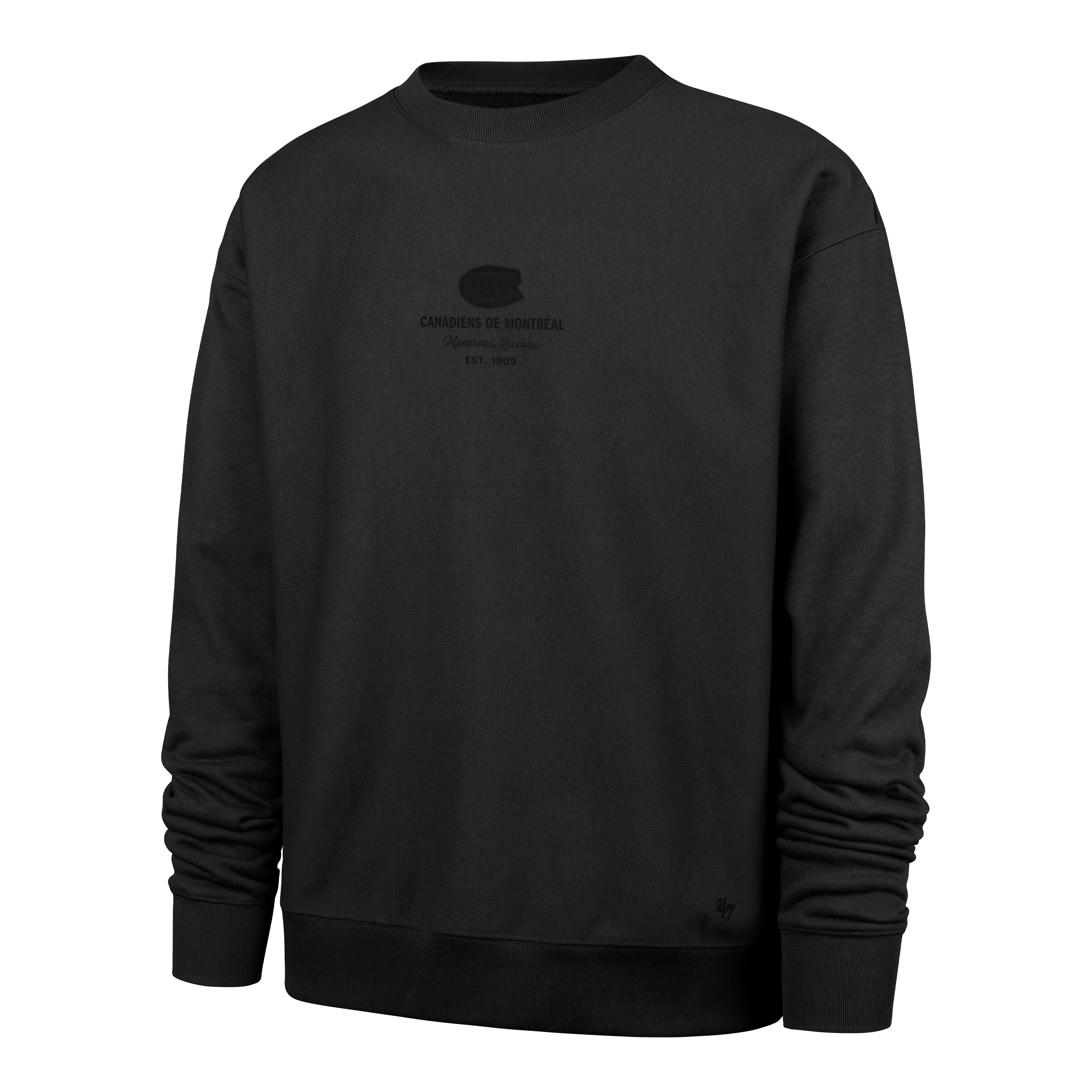 Montreal Canadiens NHL 47 Brand Men's Black Foundation Crew Sweater
