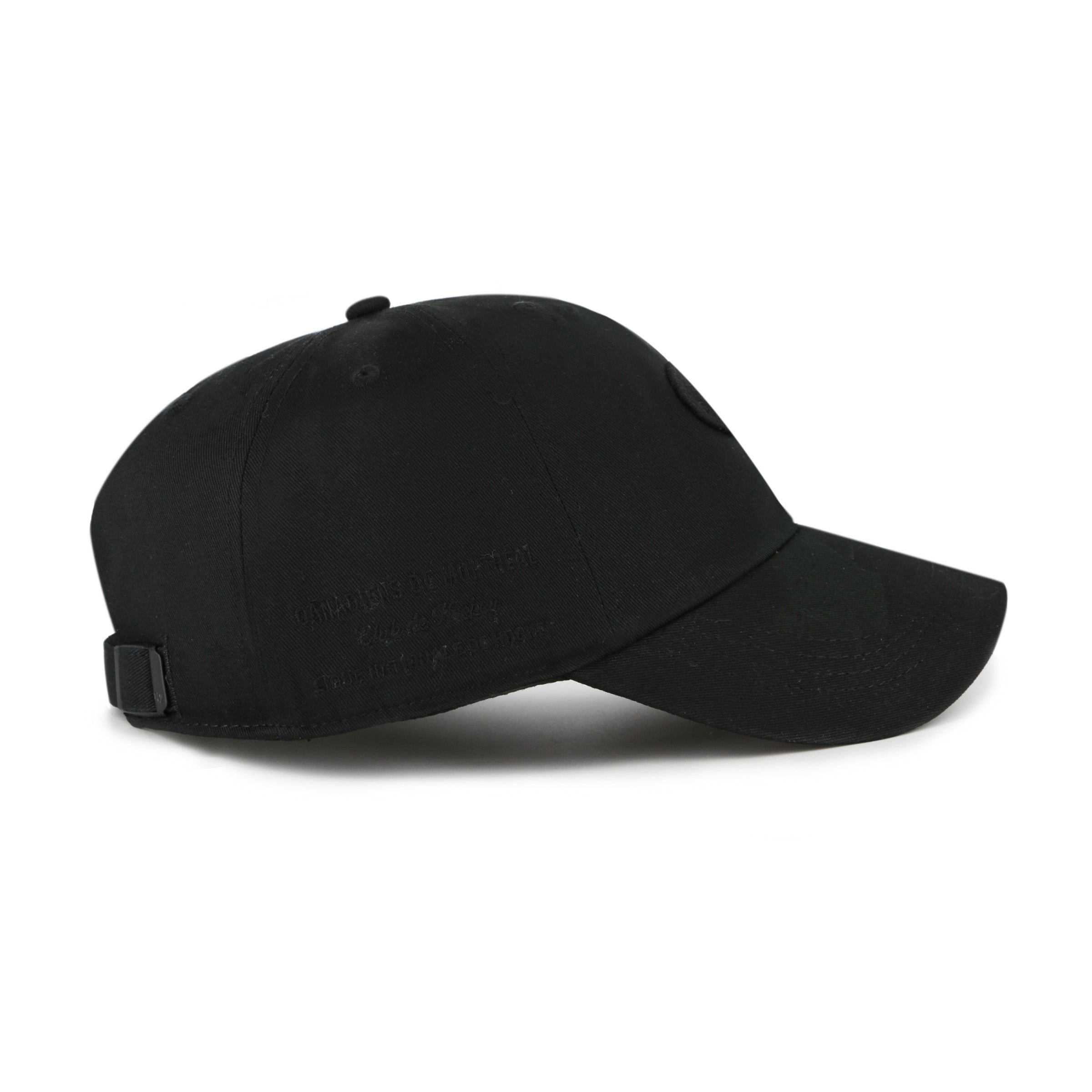 Montreal Canadiens NHL 47 Brand Men's Black on Black Contemporary Clean Up Adjustable Hat