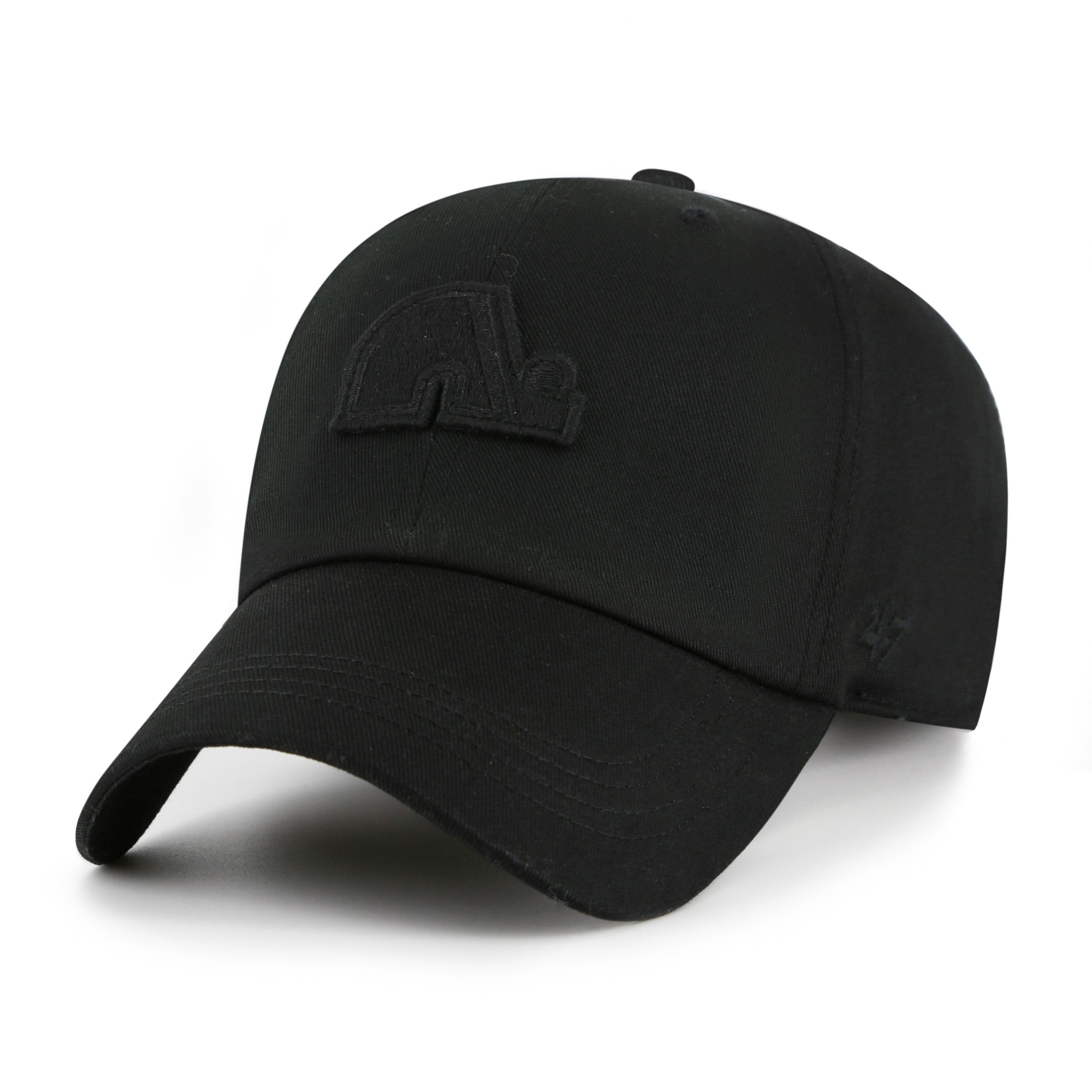 Quebec Nordiques NHL 47 Brand Men's Black on Black Contemporary Clean Up Adjustable Hat