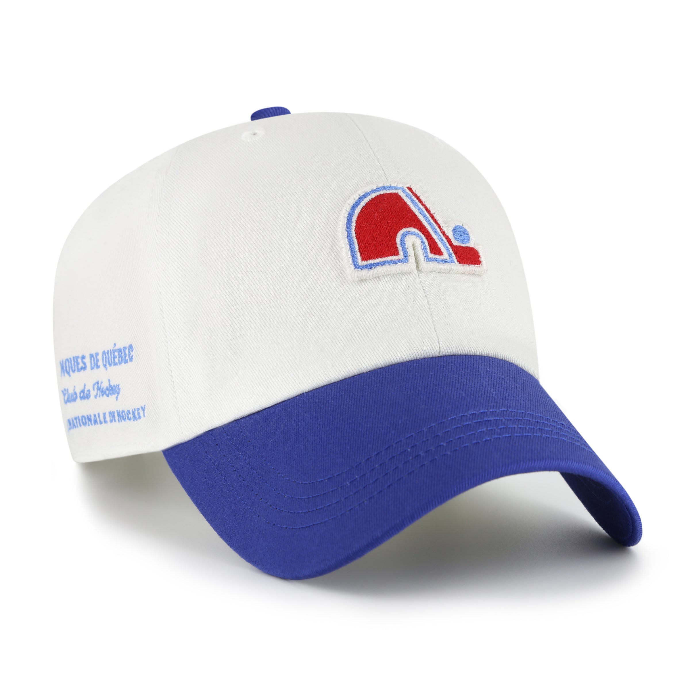 Casquette Ajustable Deux Tons « Clean Up » Contemporary Blanche et Royale NHL 47 Brand Nordiques de Québec pour Homme