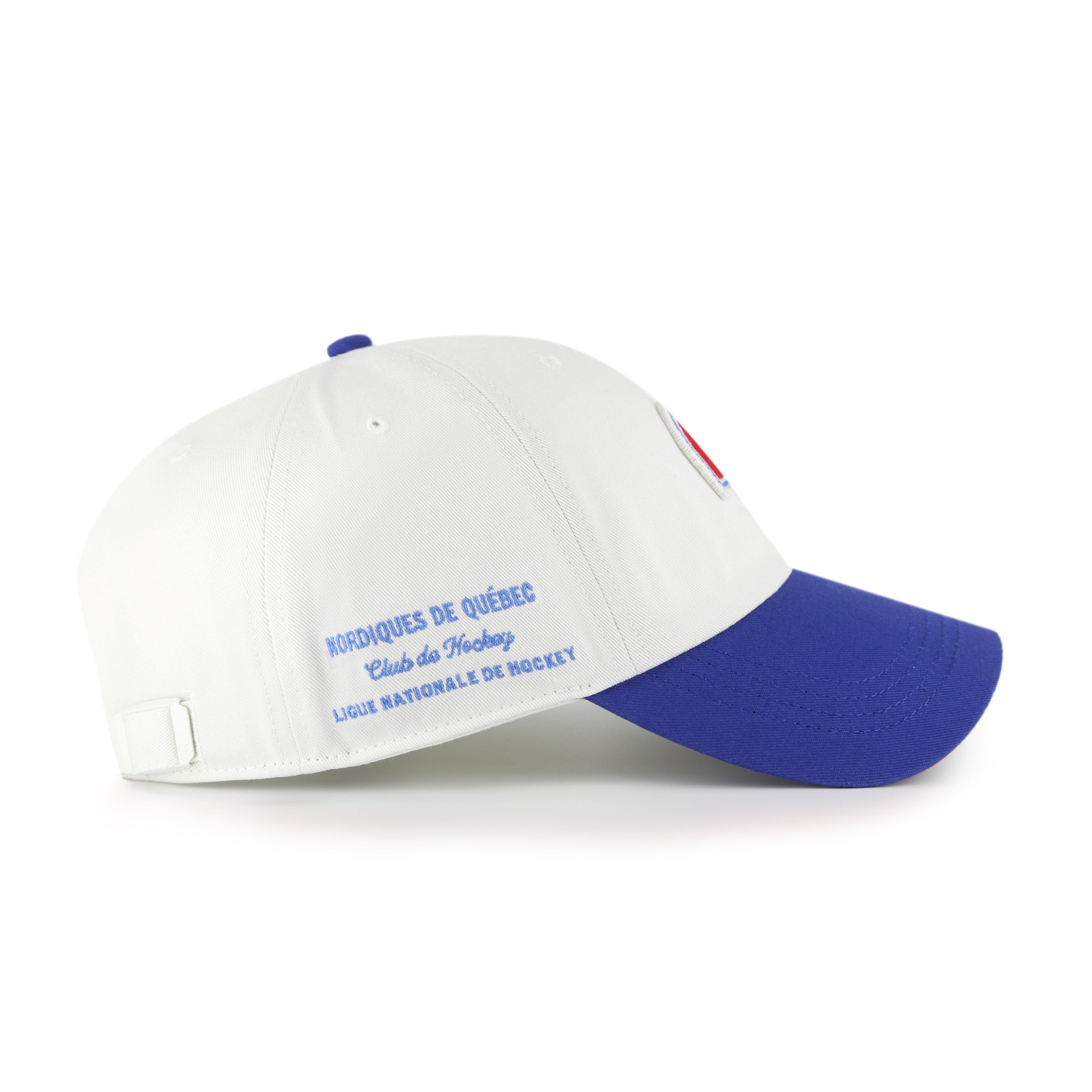 Casquette Ajustable Deux Tons « Clean Up » Contemporary Blanche et Royale NHL 47 Brand Nordiques de Québec pour Homme
