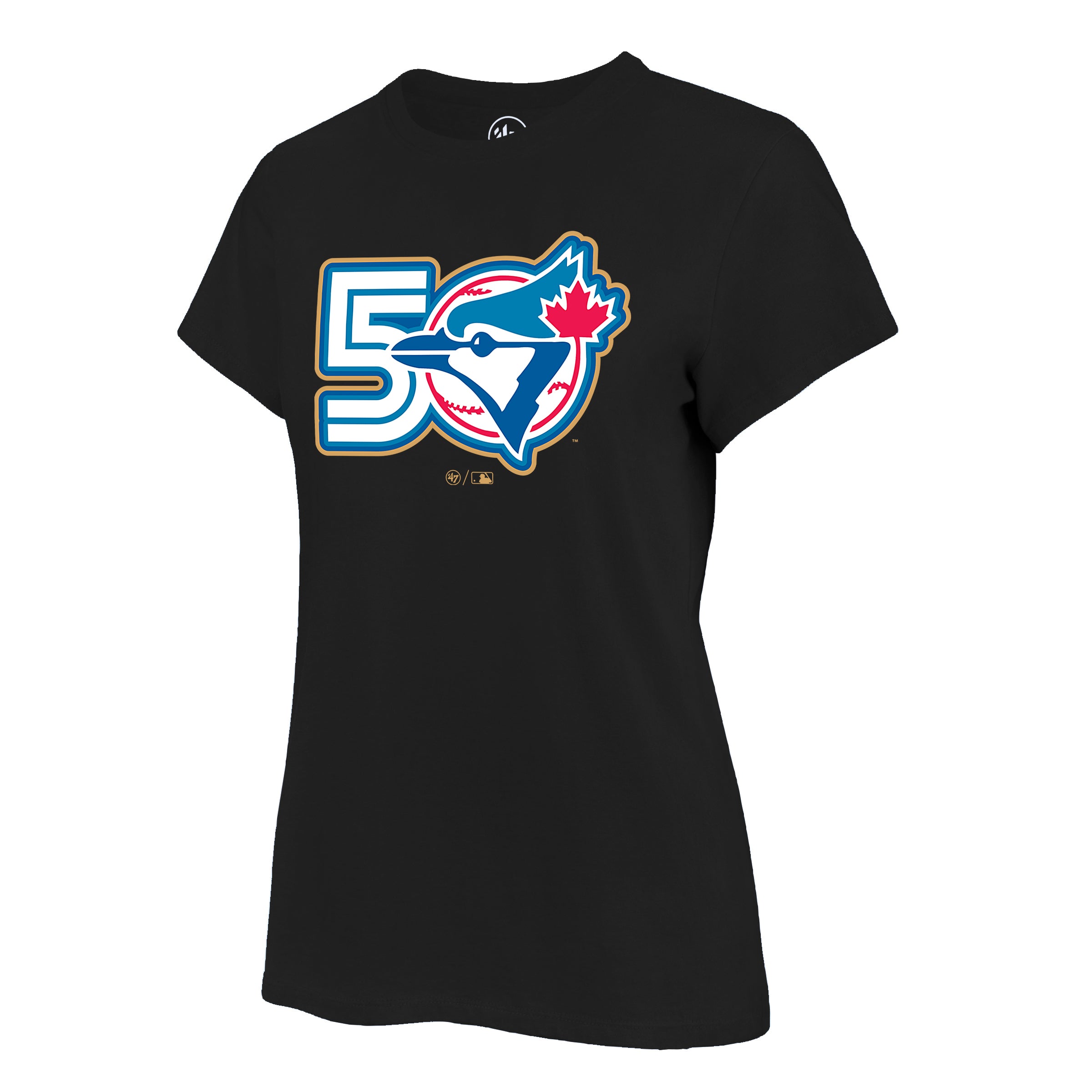 Toronto Blue Jays MLB 47 Brand Women's Black 50th Season Fan T-Shirt
