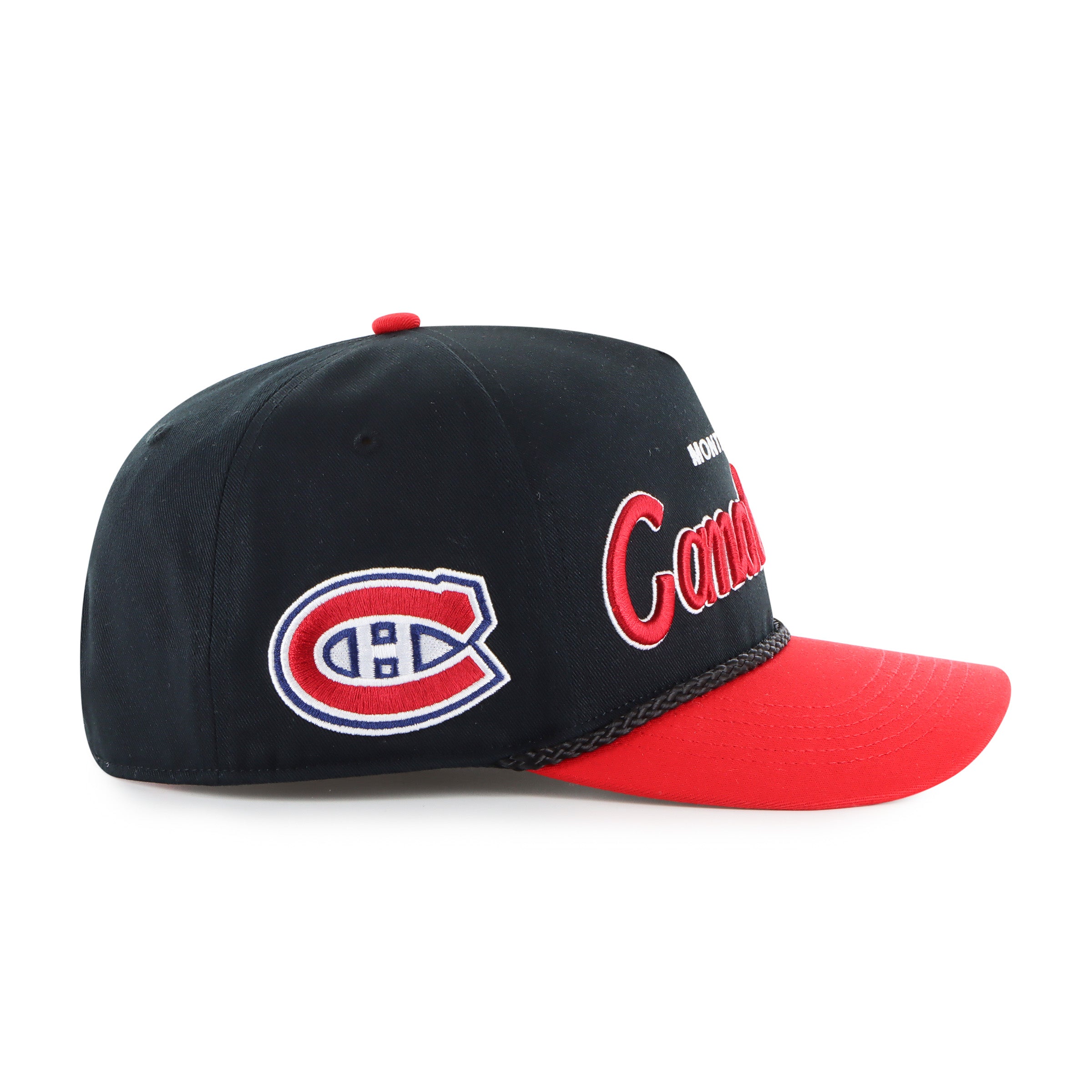 Montreal Canadiens NHL 47 Brand Men's Black Crosstown Script Rope Hitch Adjustable Hat