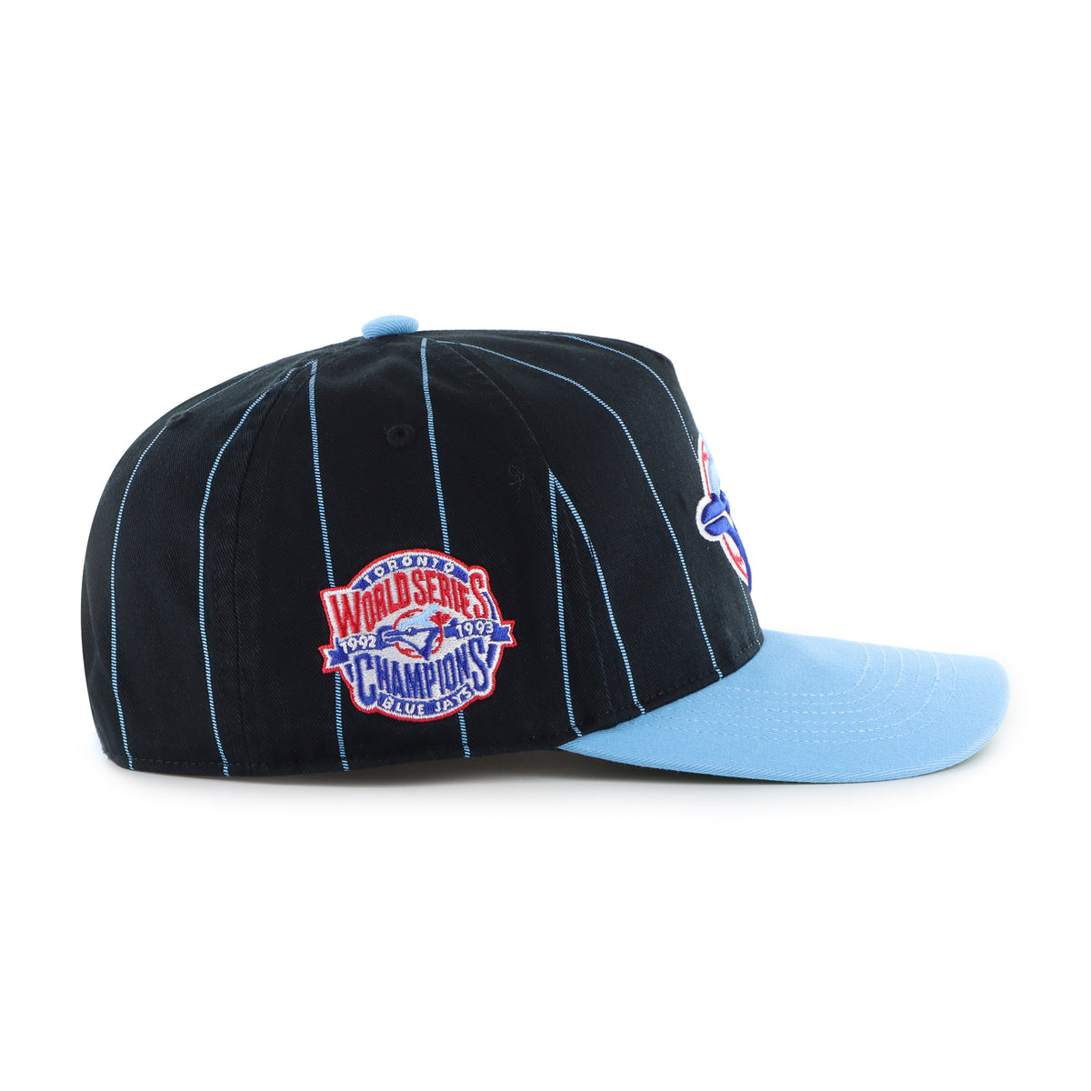 Toronto Blue Jays MLB 47 Brand Men's Navy / Light Blue Cooperstown Pinstripe Hitch Adjustable Hat