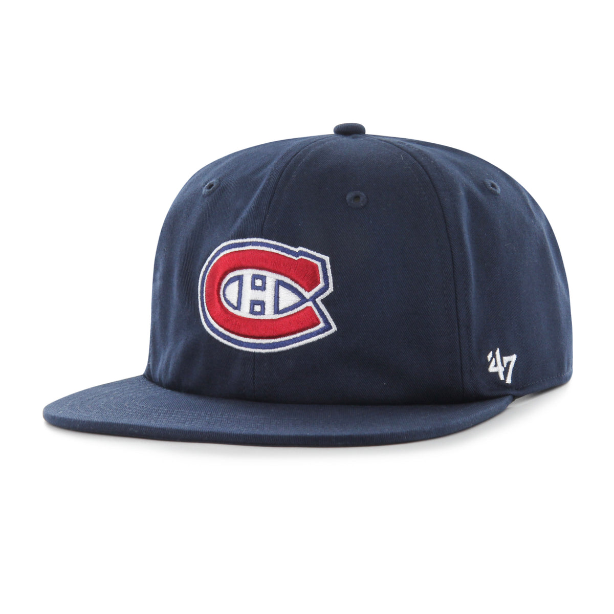 Montreal Canadiens NHL 47 Brand Men's Navy Captain Relaxed Fit Snapback