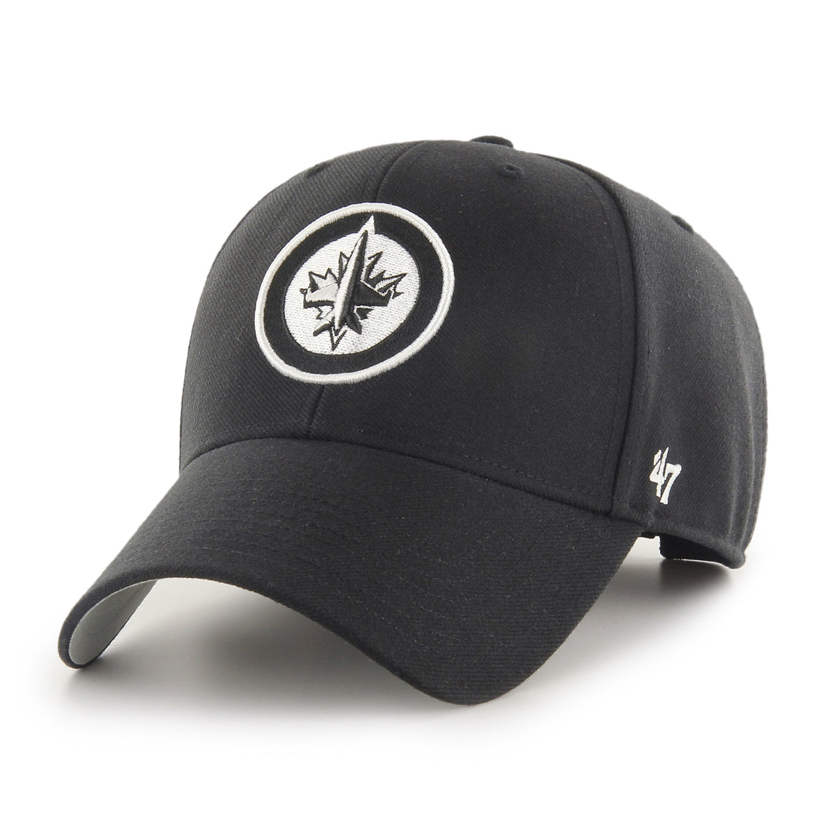 Winnipeg Jets NHL 47 Brand Men's Black/White MVP Adjustable Hat