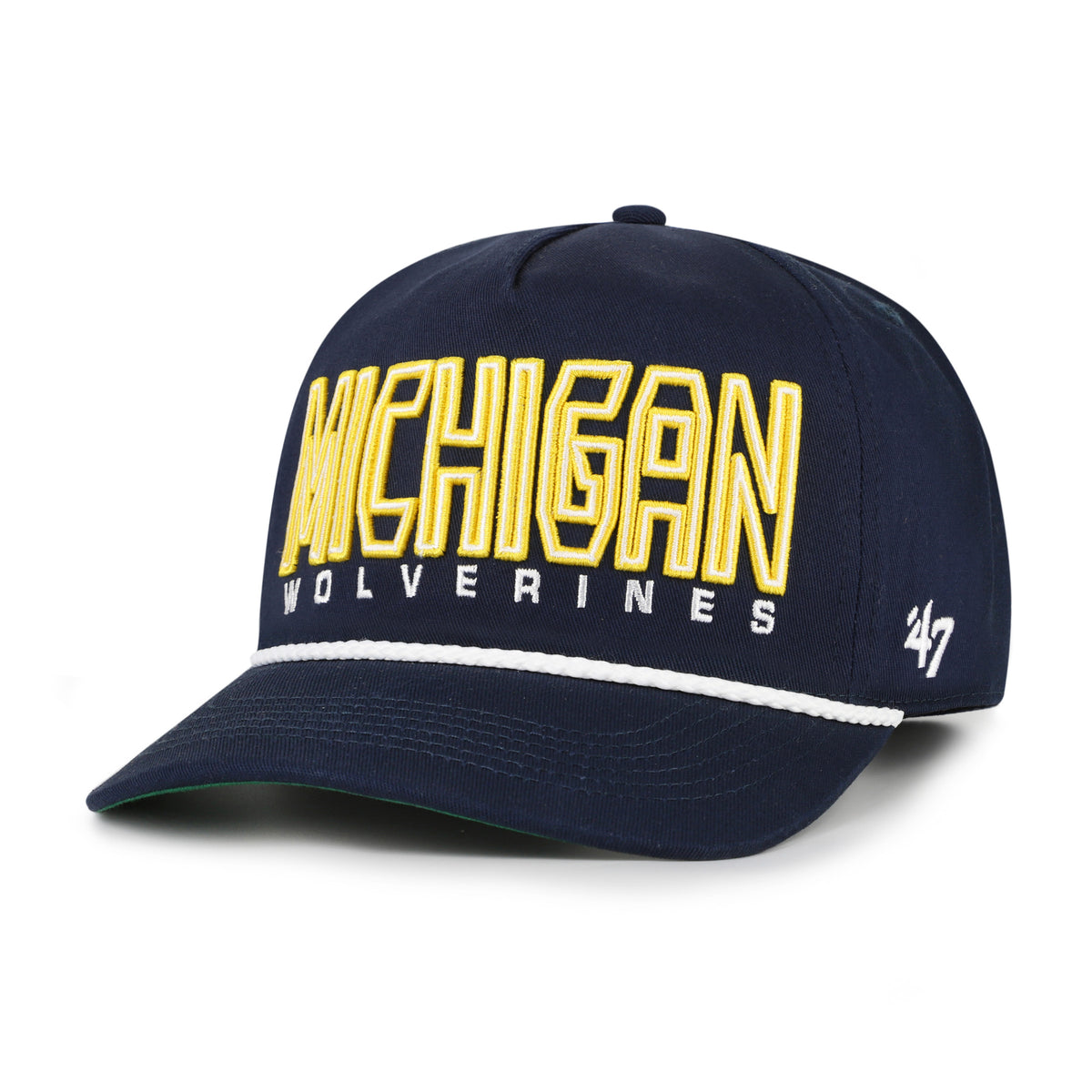 Michigan Wolverine NCAA 47 Brand Men's Navy Byline Hitch Snapback Hat