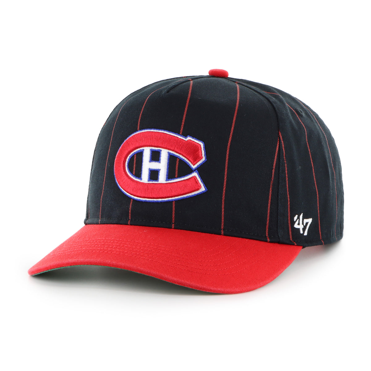 Montreal Canadiens NHL 47 Brand Men's Black Pinstripe Hitch Adjustable Hat