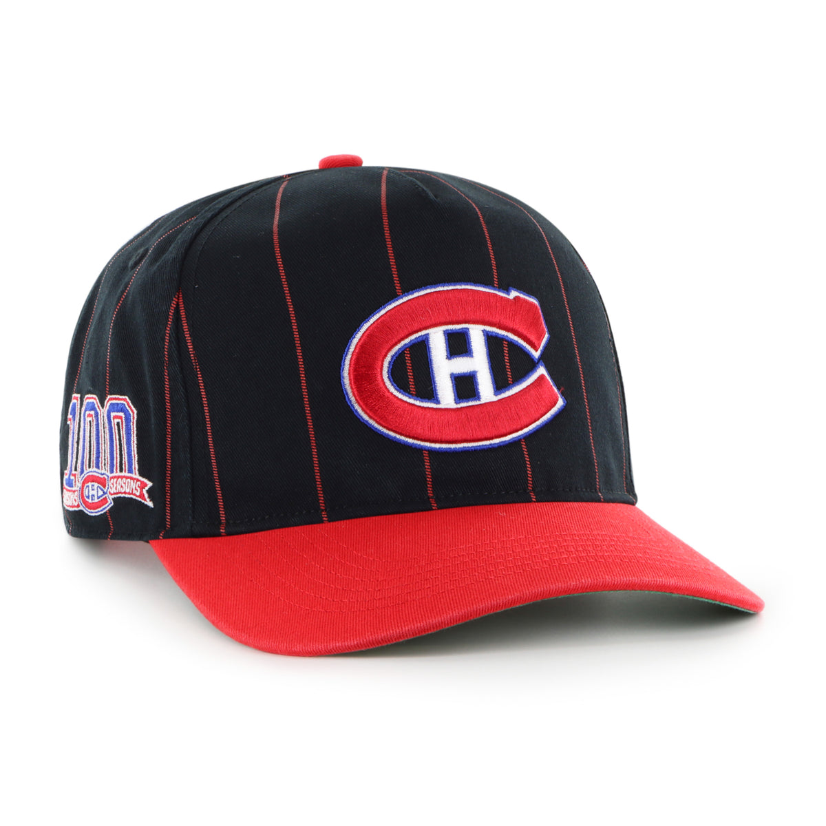 Montreal Canadiens NHL 47 Brand Men's Black Pinstripe Hitch Adjustable Hat