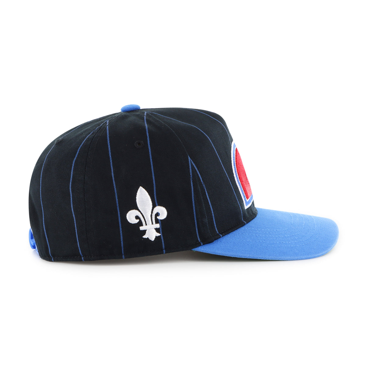 Quebec Nordiques NHL 47 Brand Men's Navy Pinstripe Hitch Adjustable Hat