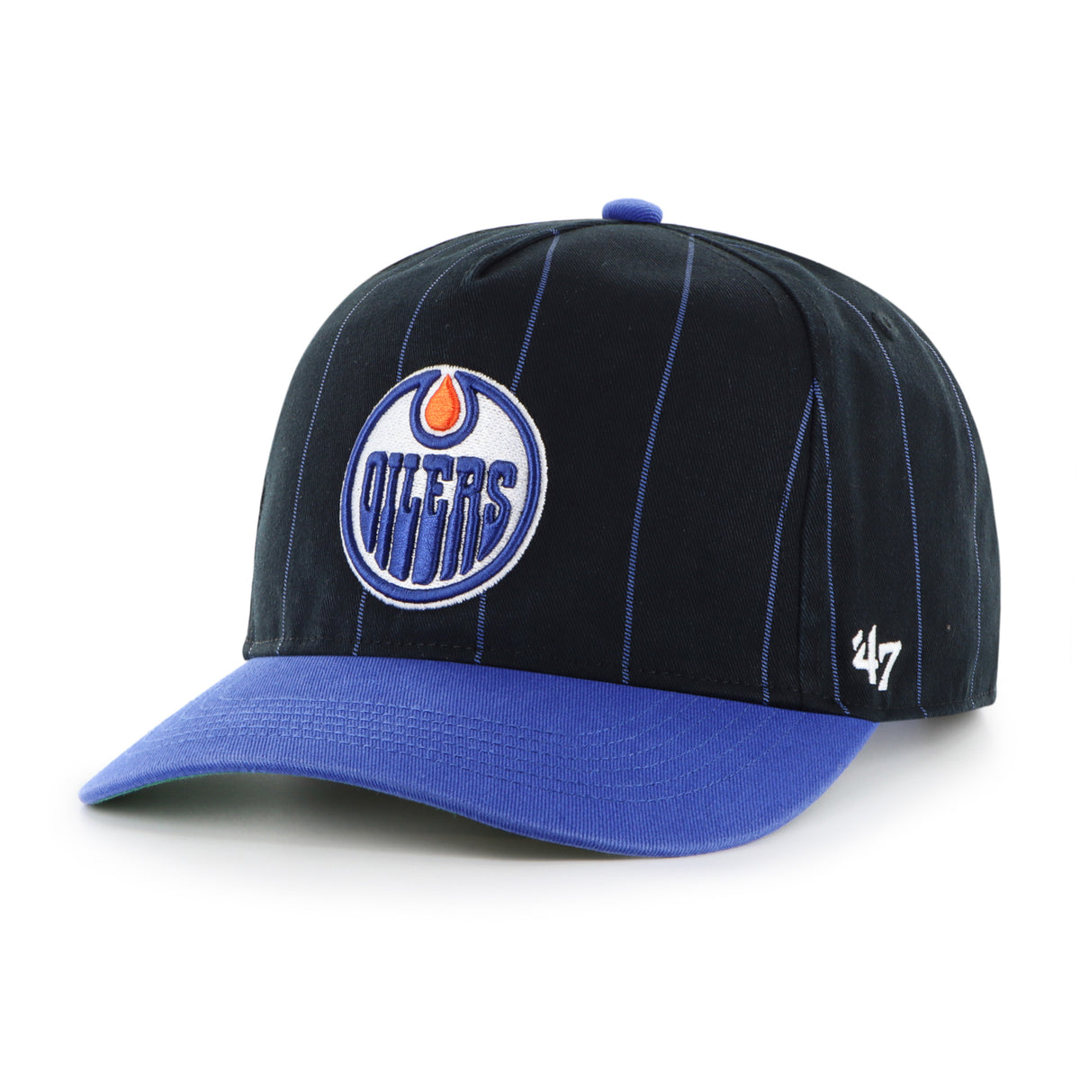 Edmonton Oilers NHL 47 Brand Men's Navy Pinstripe Hitch Adjustable Hat