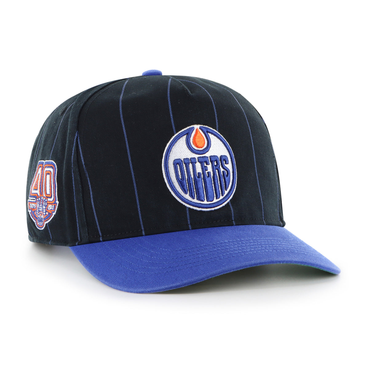 Edmonton Oilers NHL 47 Brand Men's Navy Pinstripe Hitch Adjustable Hat