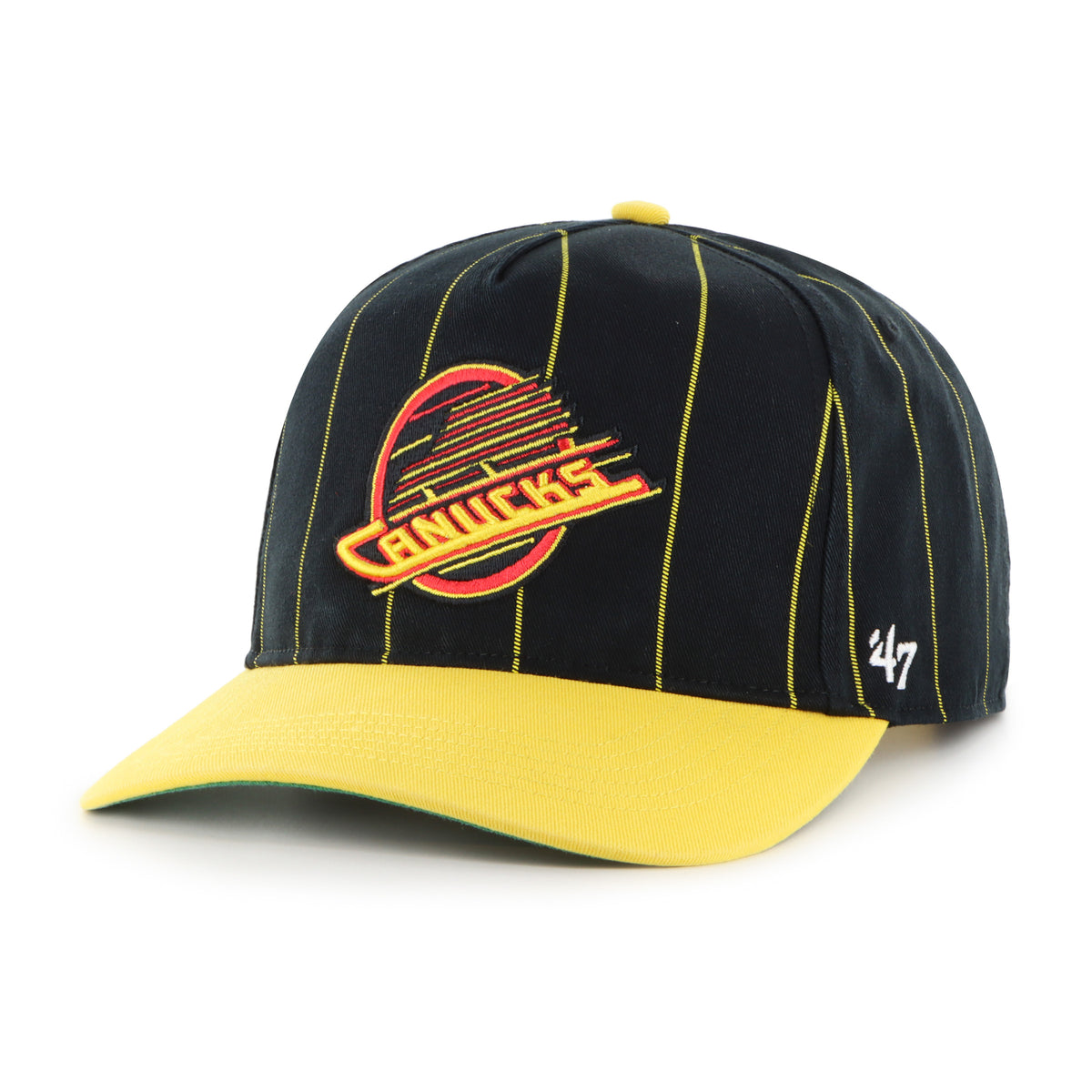 Vancouver Canucks NHL 47 Brand Men's Black Pinstripe Hitch Adjustable Hat