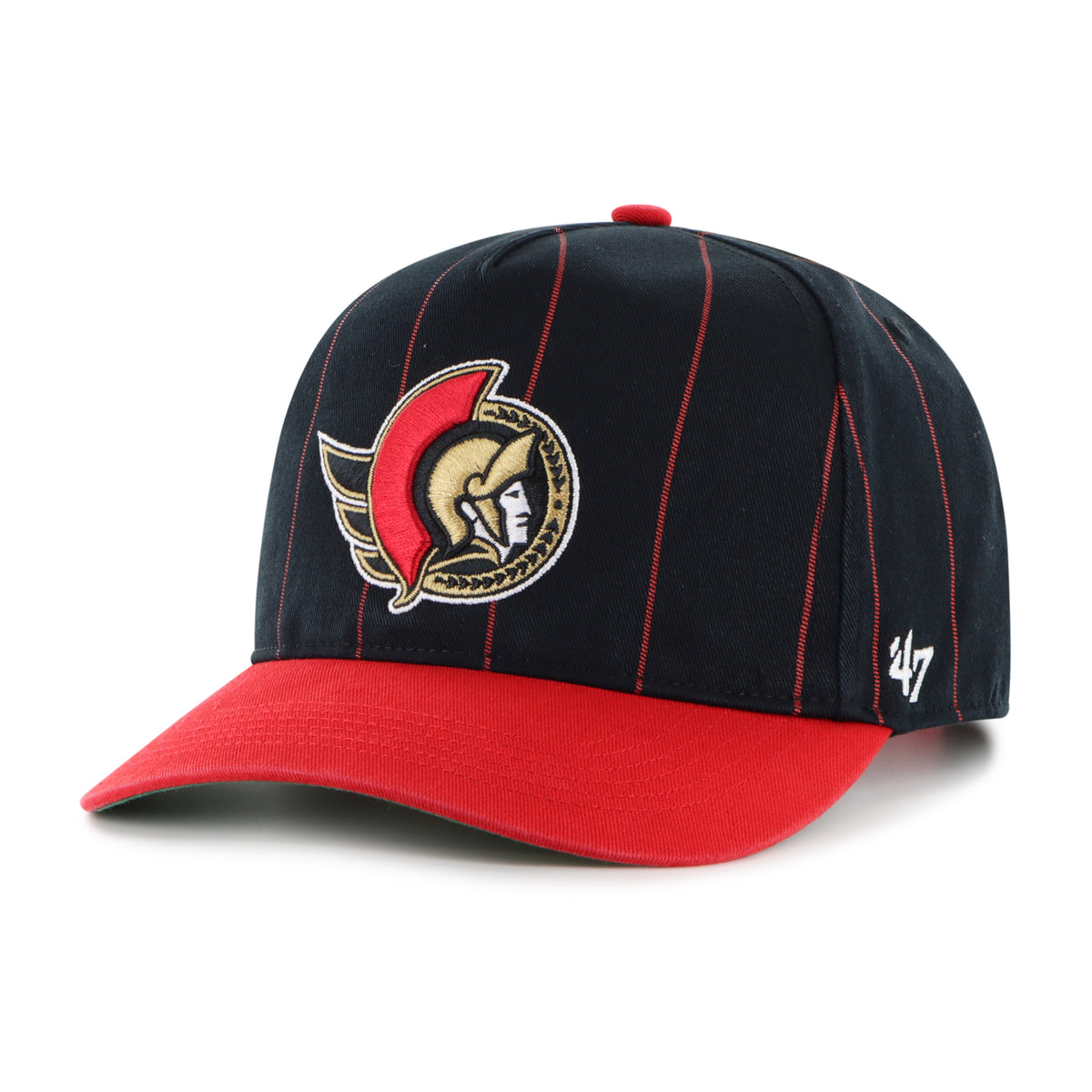Ottawa Senators NHL 47 Brand Men's Black Pinstripe Hitch Adjustable Hat