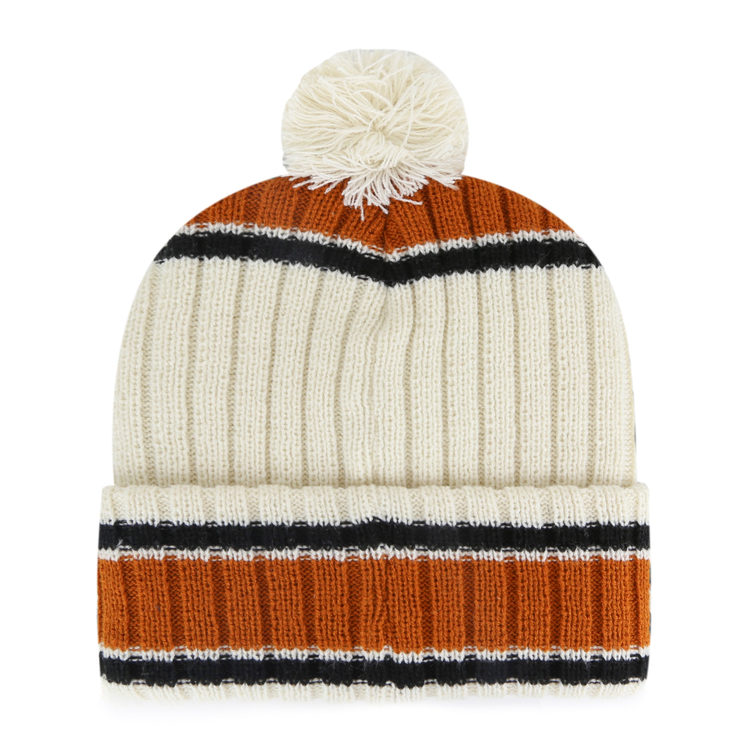 Original Six NHL 47 Brand Men's Cream Cluster Cuff Pom Knit Hat