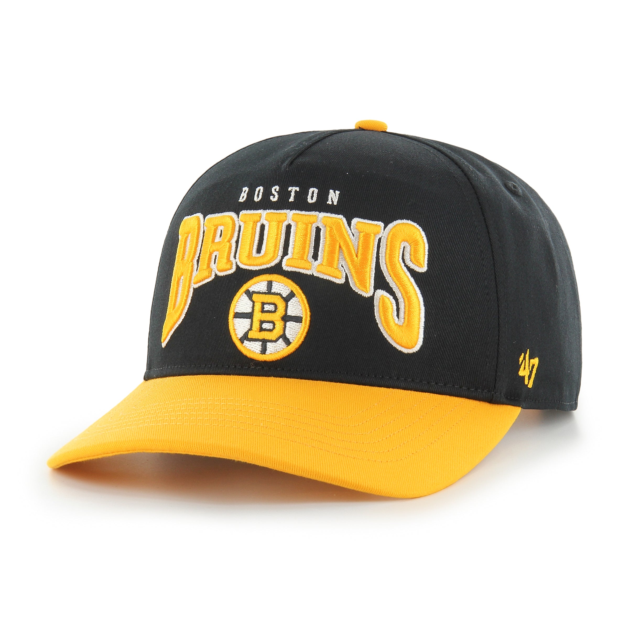 Casquette de chantier noire Boston Bruins NHL 47 Brand pour homme, modèle Arch Hitch Snapback