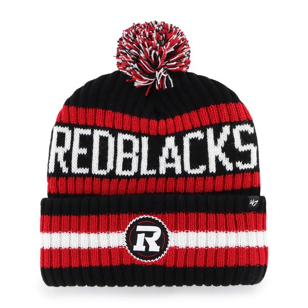 Ottawa Red Blacks CFL 47 Brand Men's Red/Black Bering Cuff Pom Knit