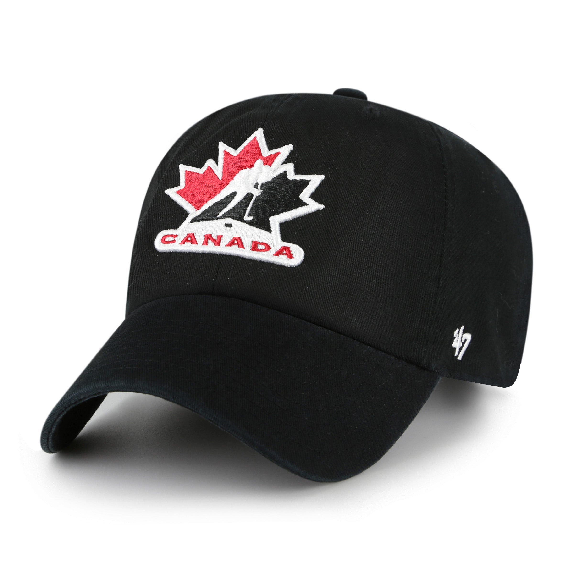 Hockey Canada IIHF 47 Brand Men's Black Clean Up Adjustable Hat