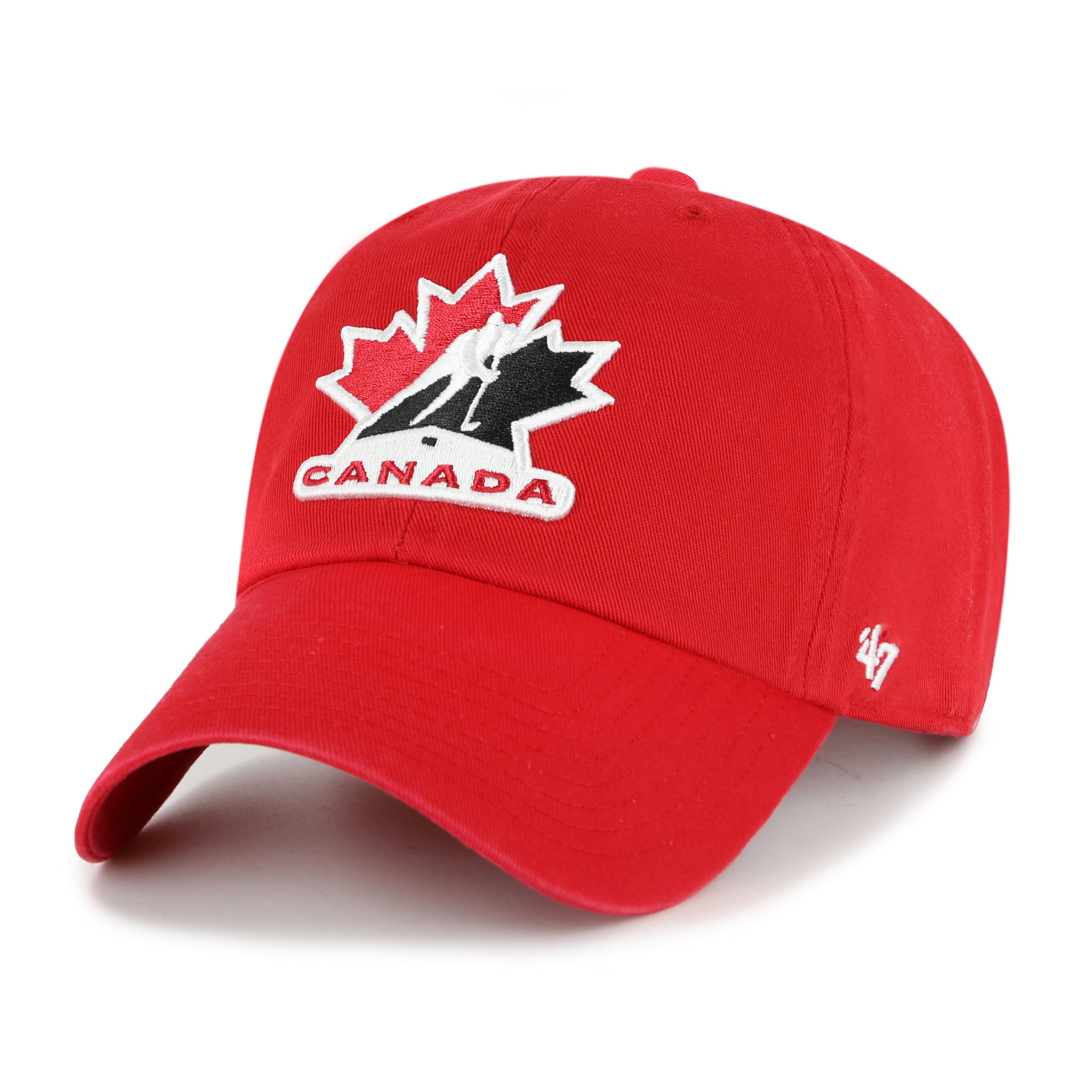 Hockey Canada IIHF 47 Brand Men's Red Clean Up Adjustable Hat