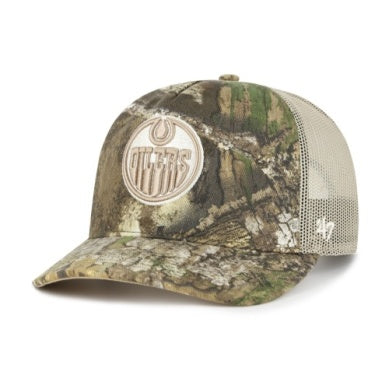 Edmonton Oilers MLB 47 Brand Men's Realtree APX Trucker Mesh Hitch Snapback