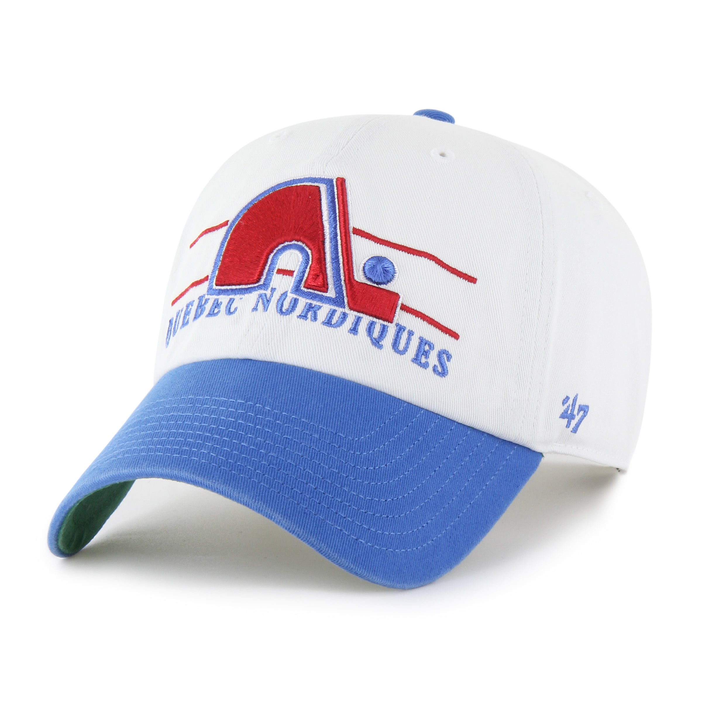 Quebec Nordiques NHL 47 Brand Men's White Double Header Clean Up Adjustable Hat