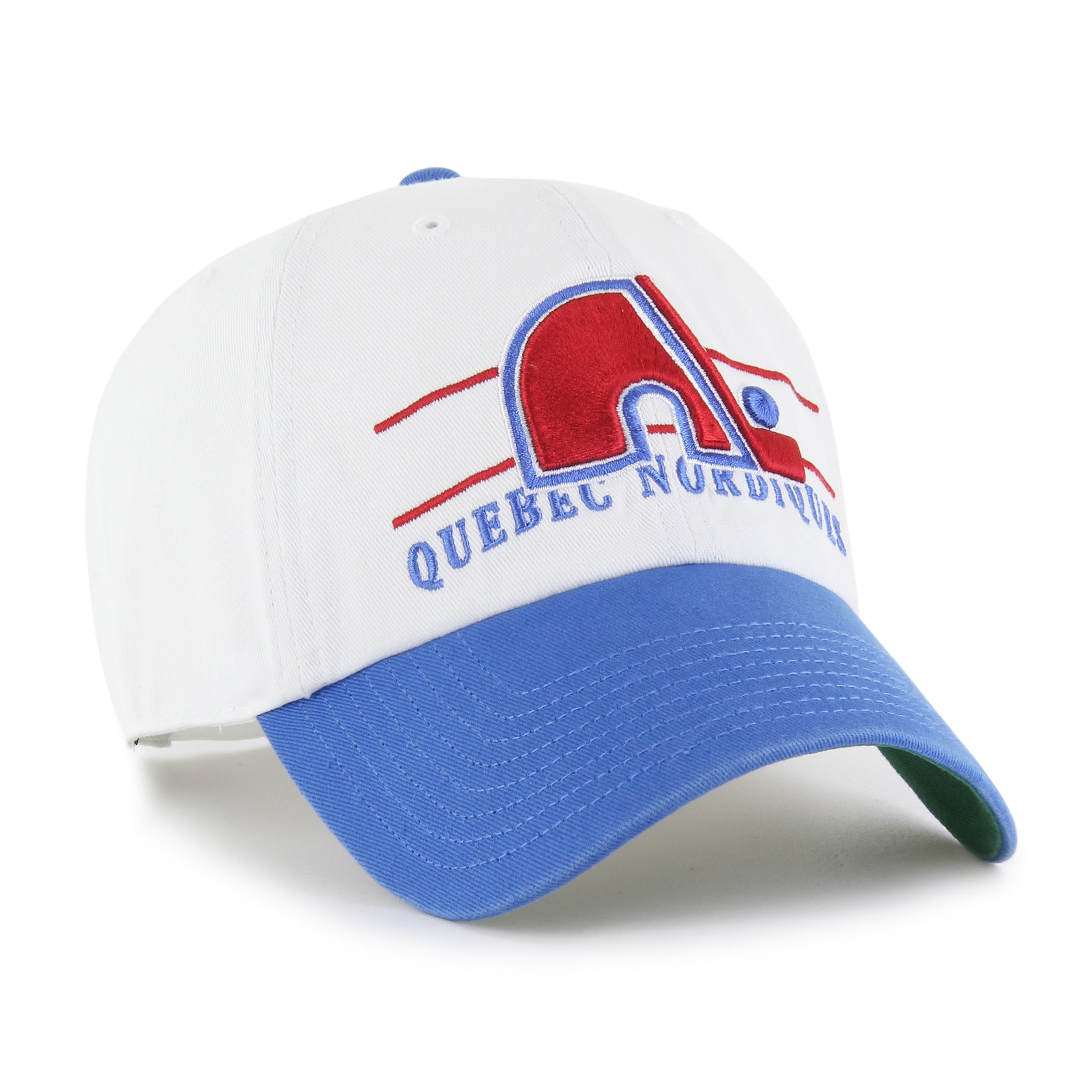 Quebec Nordiques NHL 47 Brand Men's White Double Header Clean Up Adjustable Hat