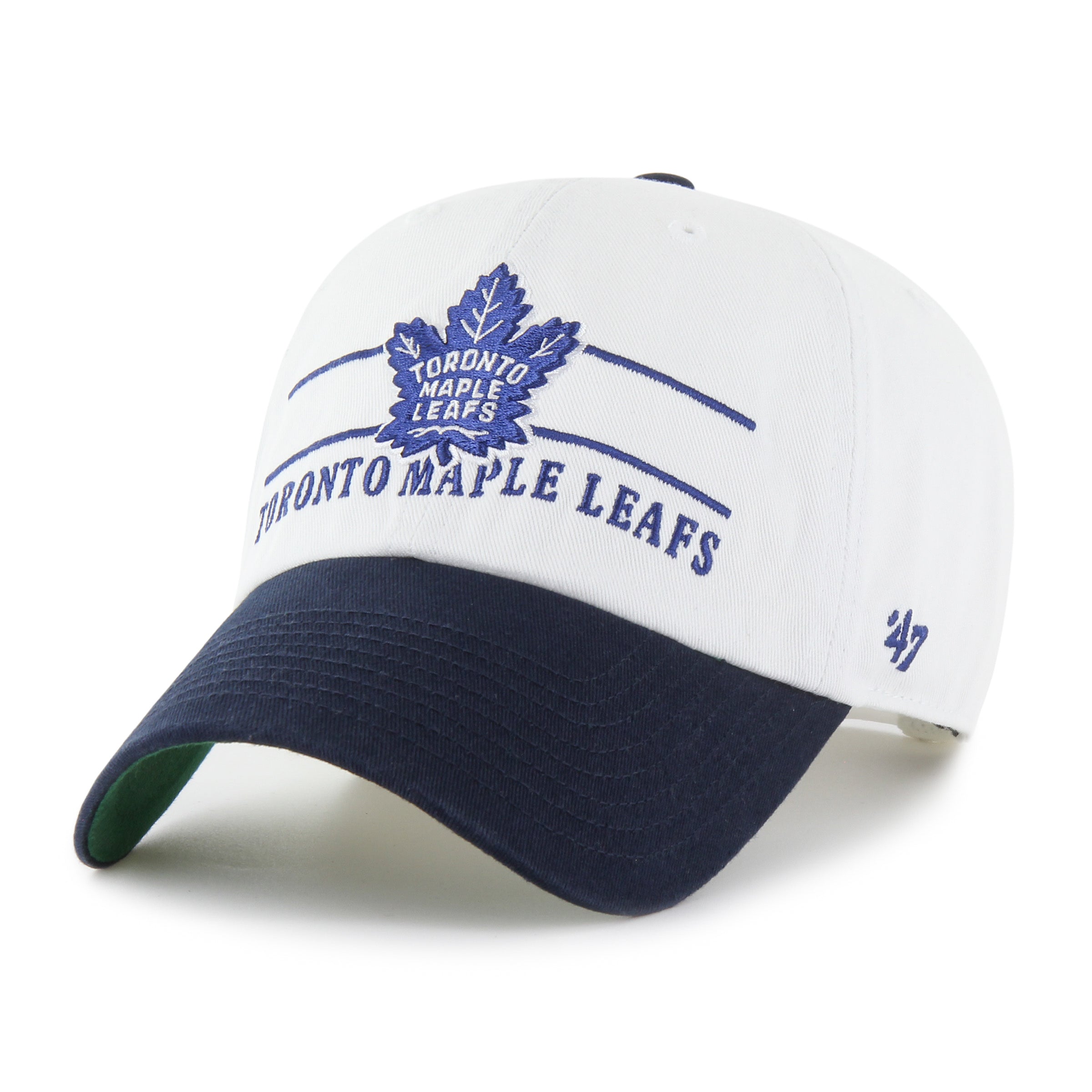 Toronto Maple Leafs NHL 47 Brand Men's White Double Header Clean Up Adjustable Hat
