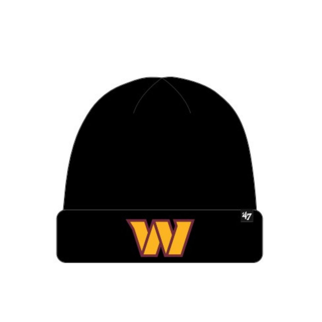 Washington Commanders NFL 47 Brand Men's Black Raised Cuff Knit Hat