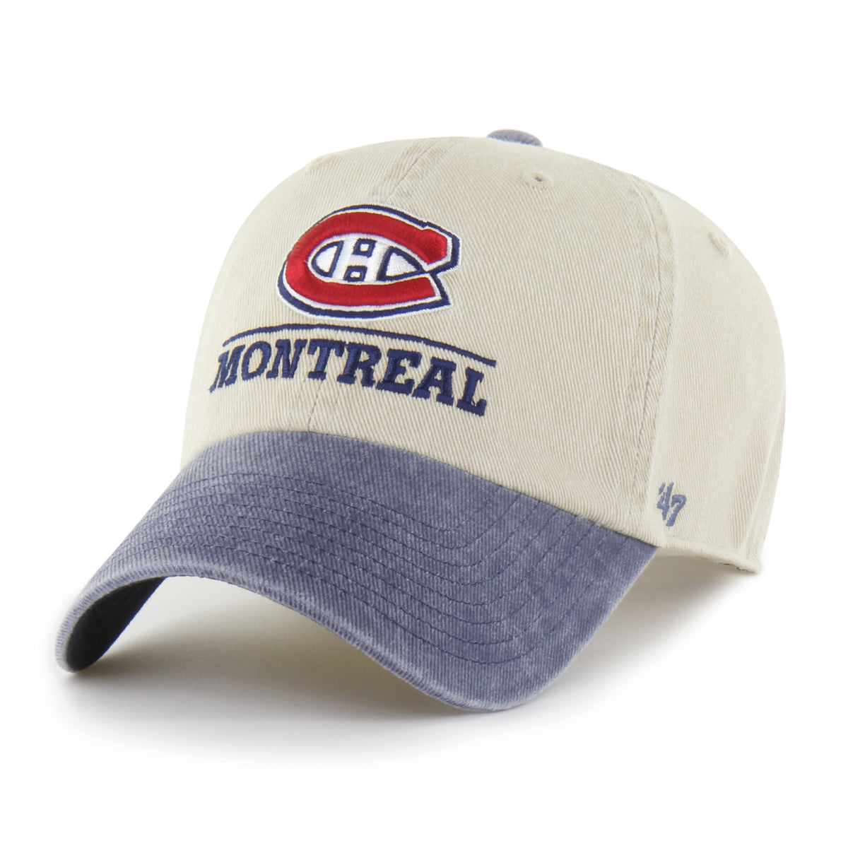 Montreal Canadiens NHL 47 Brand Men's Beige Logo Line Two Tone Clean Up Adjustable Hat
