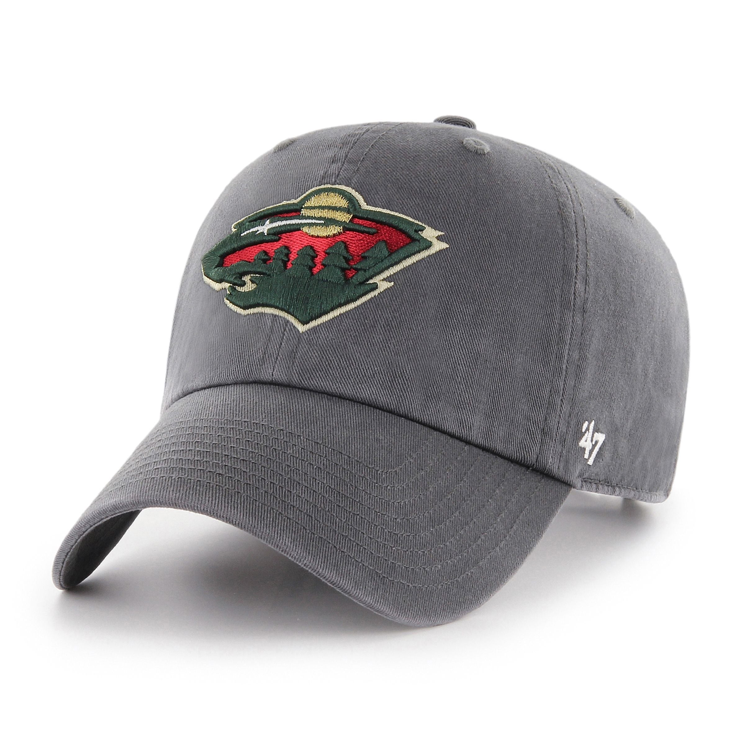 Casquette ajustable grise pour homme Minnesota Wild NHL 47 Brand Clean Up
